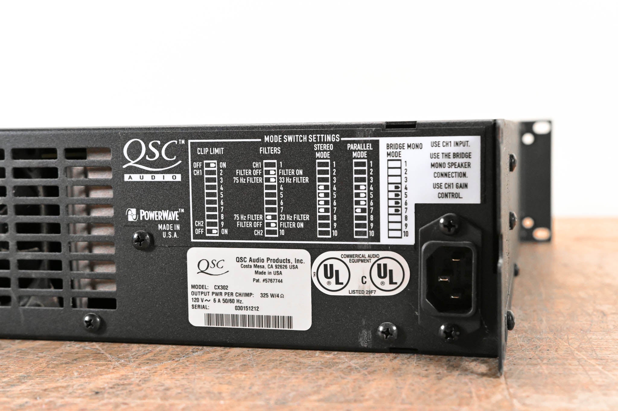 QSC CX302 2-Channel Power Amplifier