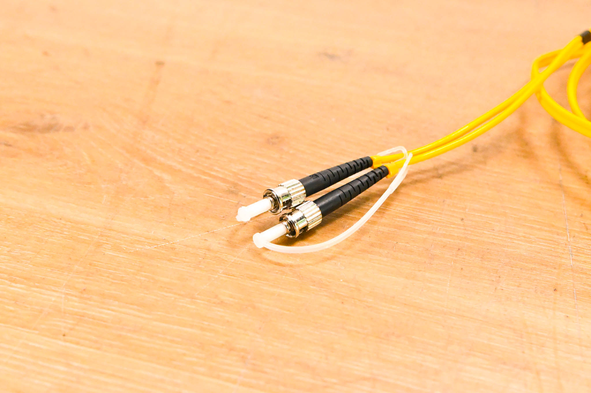 Unbranded ST-ST SMF-28e Single Mode Duplex Fiber Optic Cable - 100'