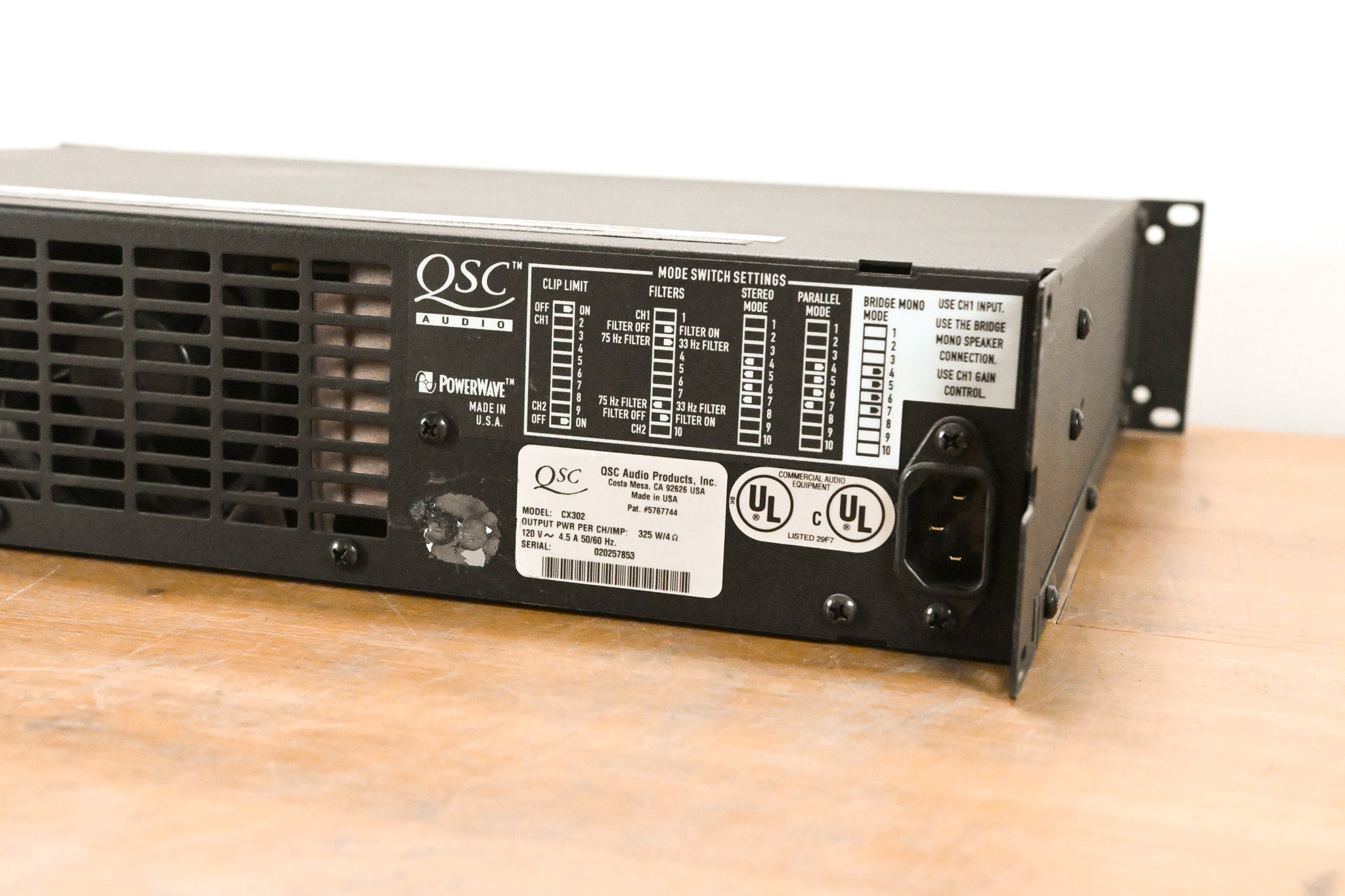 QSC CX302 2-Channel Power Amplifier
