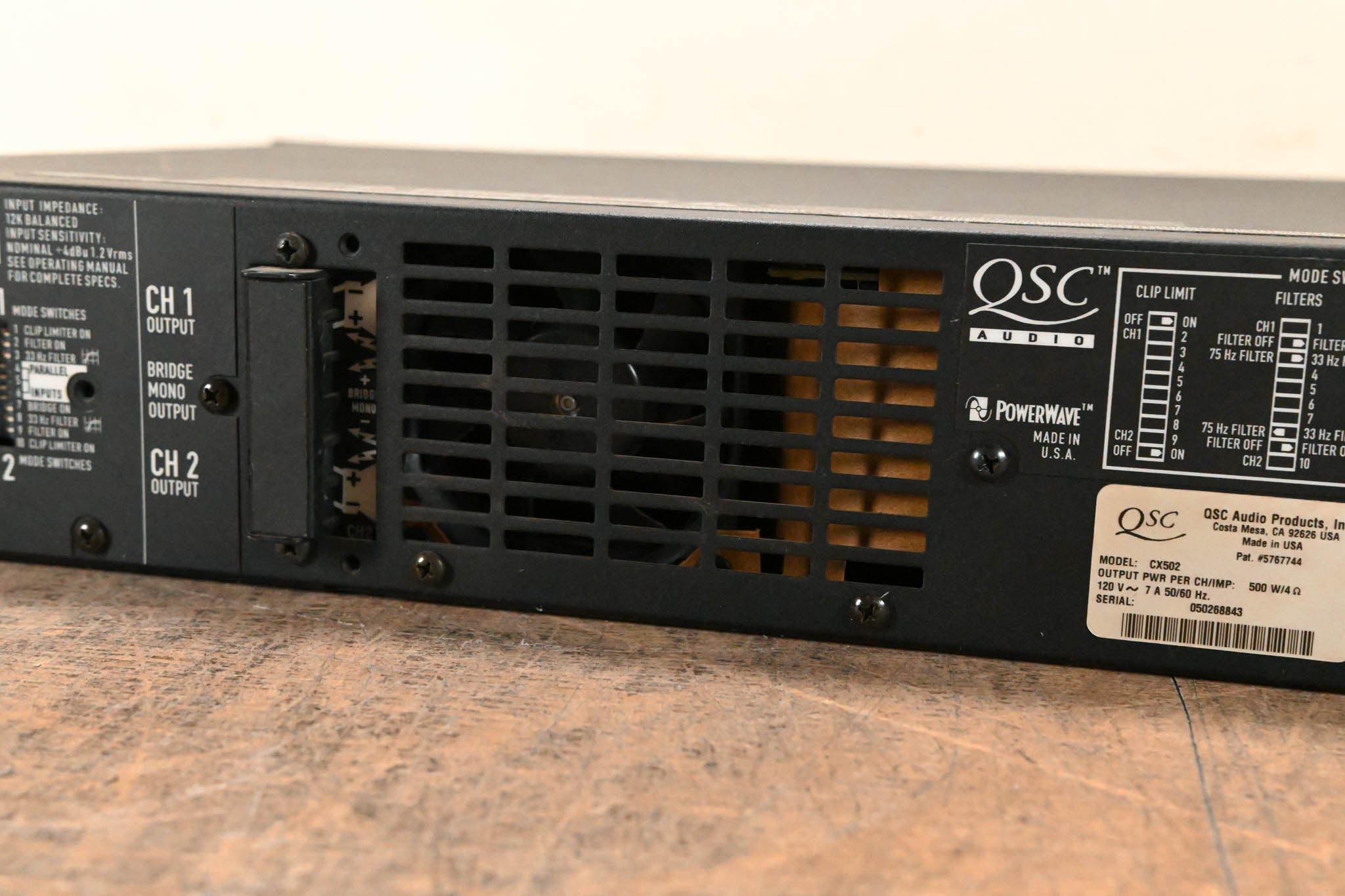 QSC CX502 2-Channel Power Amplifier