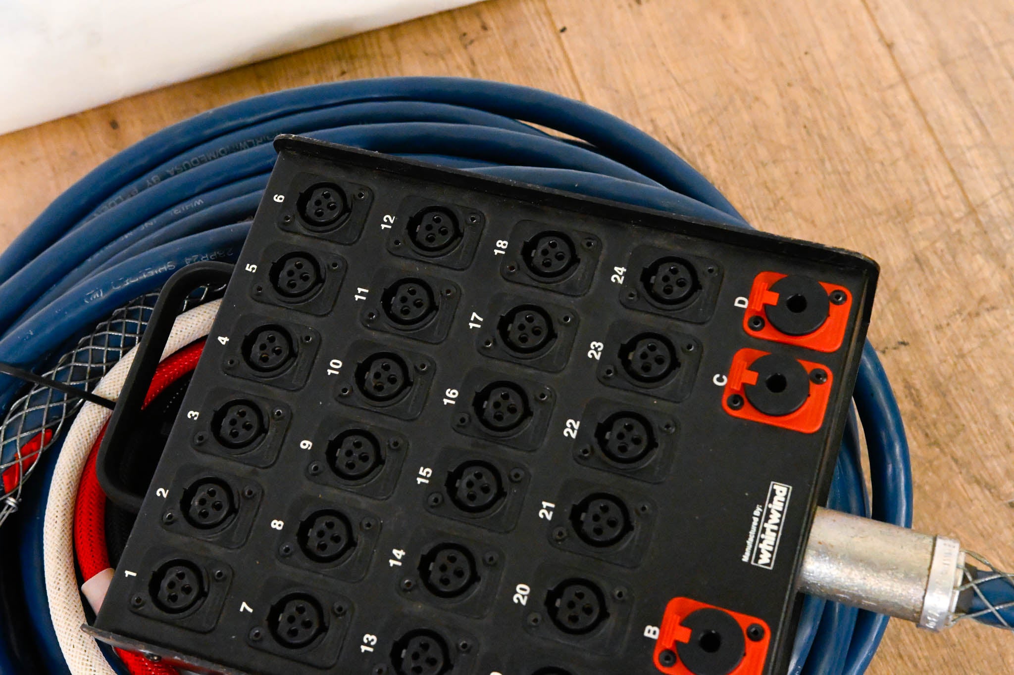 Whirlwind Medusa 24x4 XLR Stage Box to Fanout Snake - 100ft