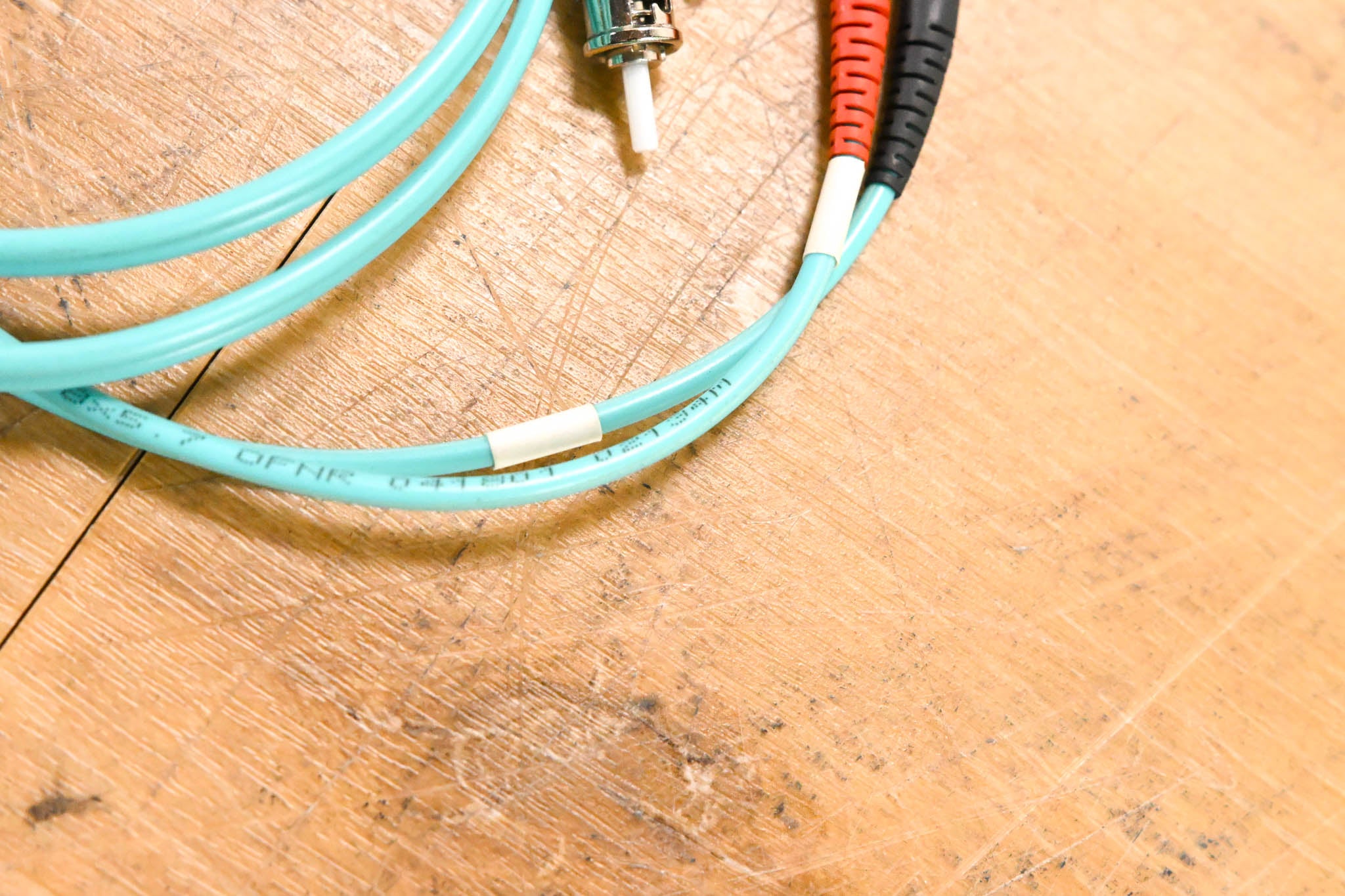 Unbranded ST-ST Duplex OM3 Multimode Fiber Optic Cable - 3'