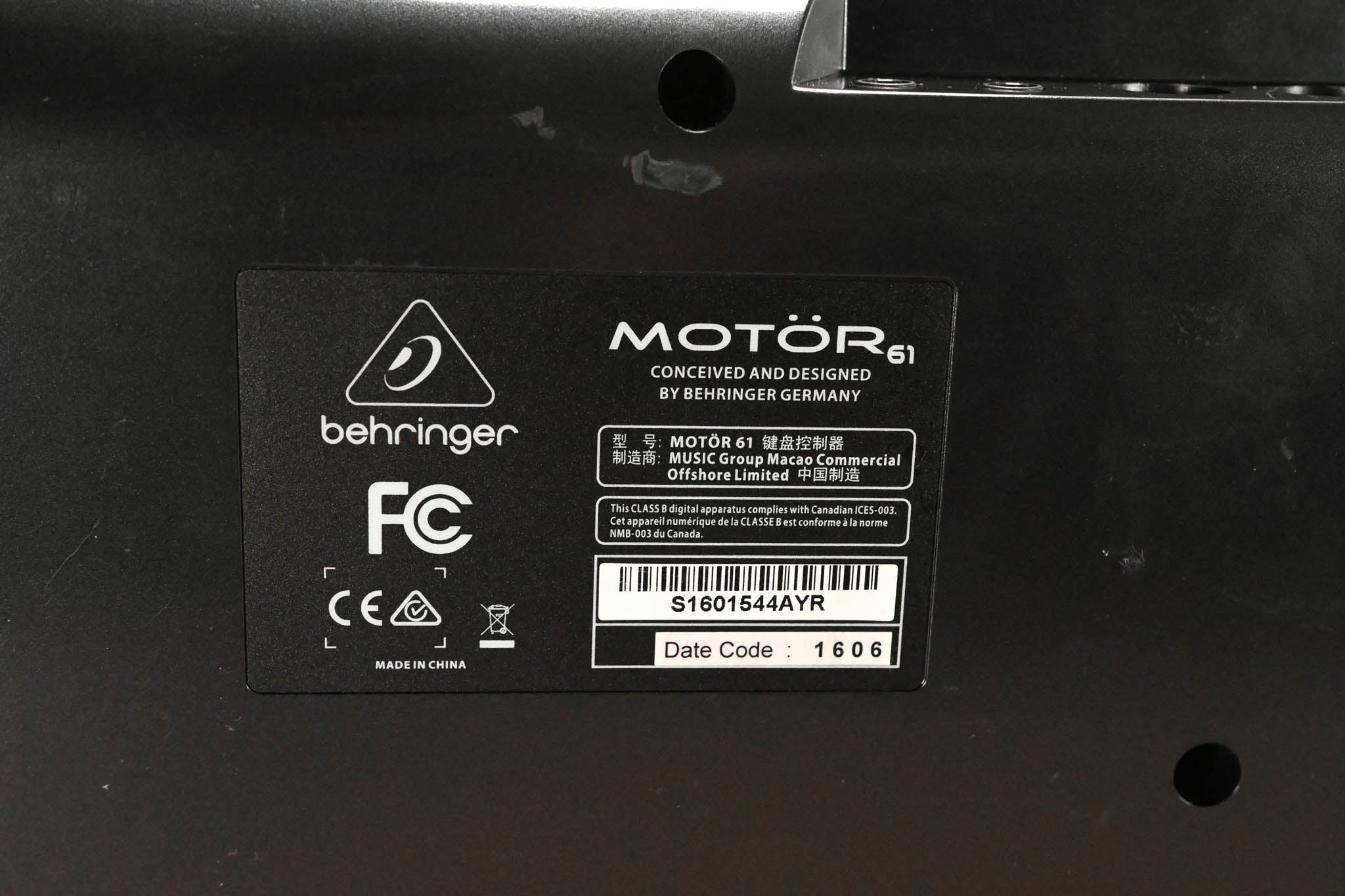 Behringer Motor 61 61-Key USB/MIDI Controller Keyboard (NO POWER SUPPLY)