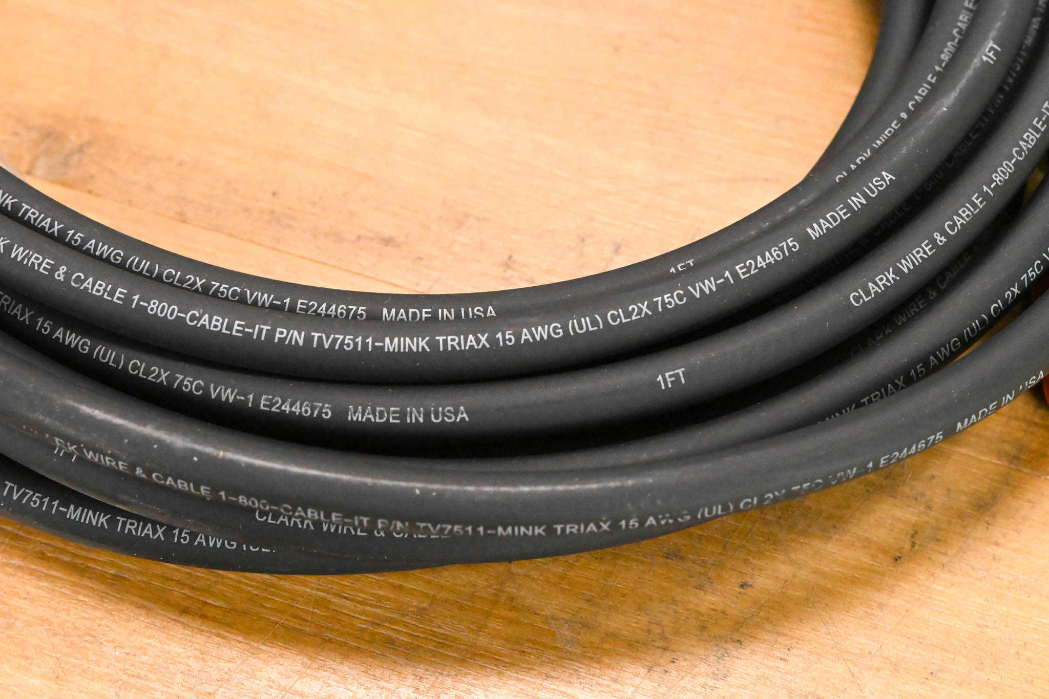 Clark Wire & Cable TV7511-MINK Triax Broadcast Camera Cable 15AWG - 40'