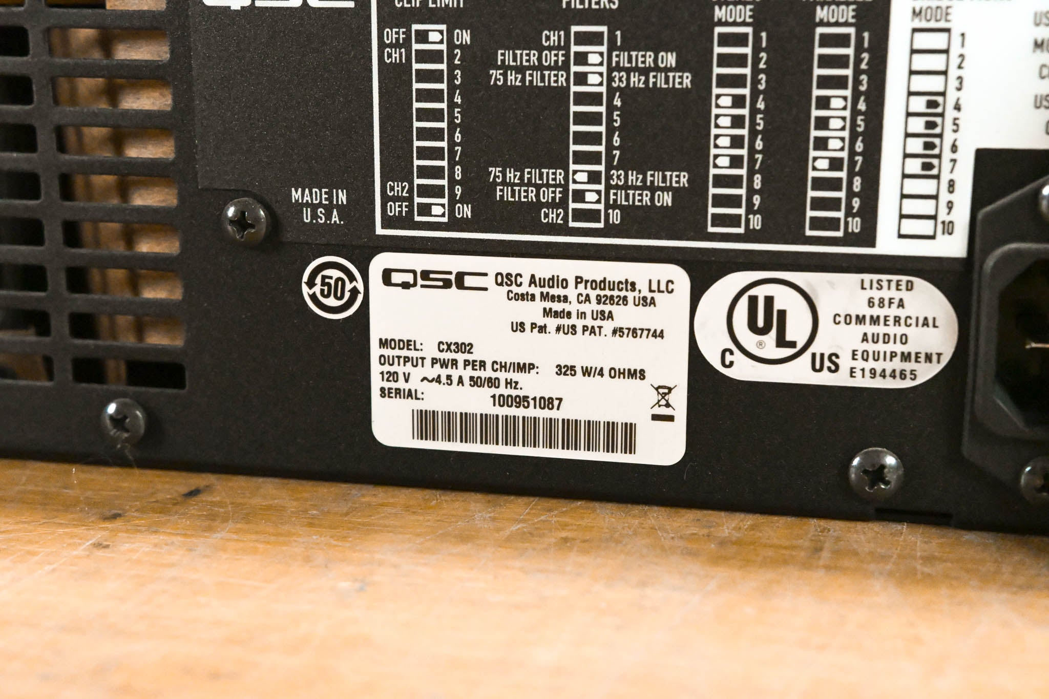 QSC CX302 2-Channel Power Amplifier