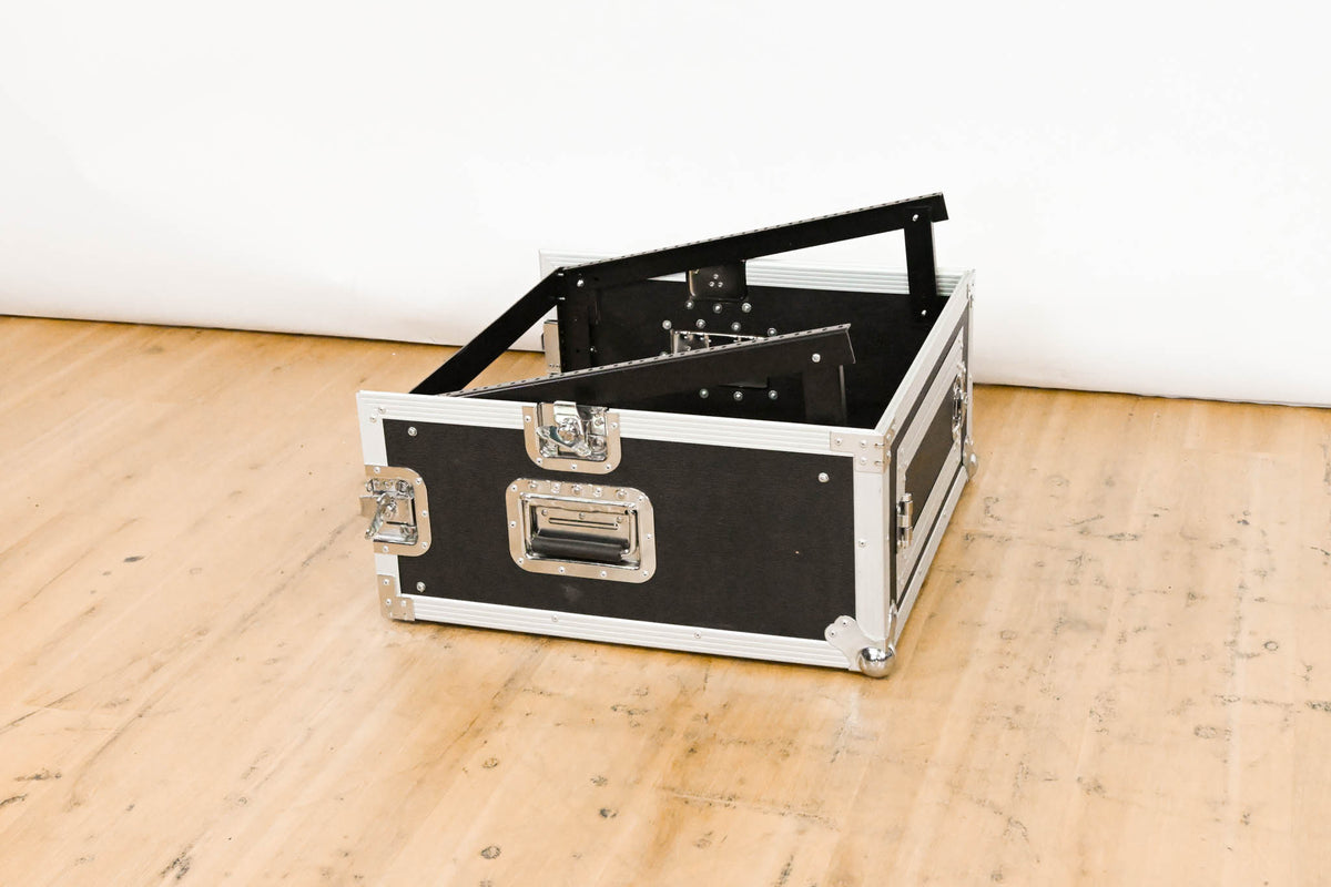 Seismic Audio 4 Space Rack Case with Slant Mixer Top