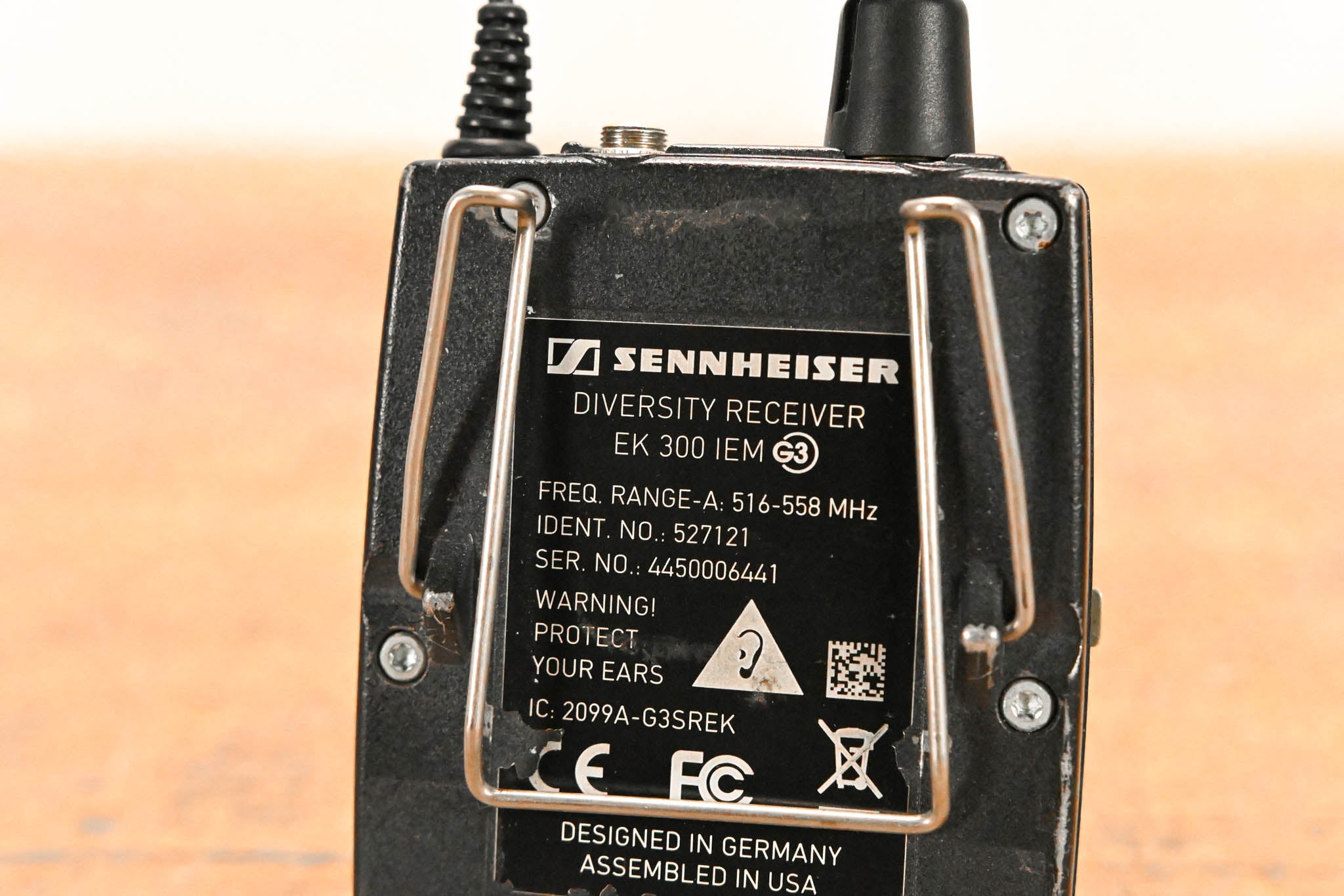 Sennheiser EK 300 IEM G3 Bodypack Wireless Receiver A Range: 516-558 MHz