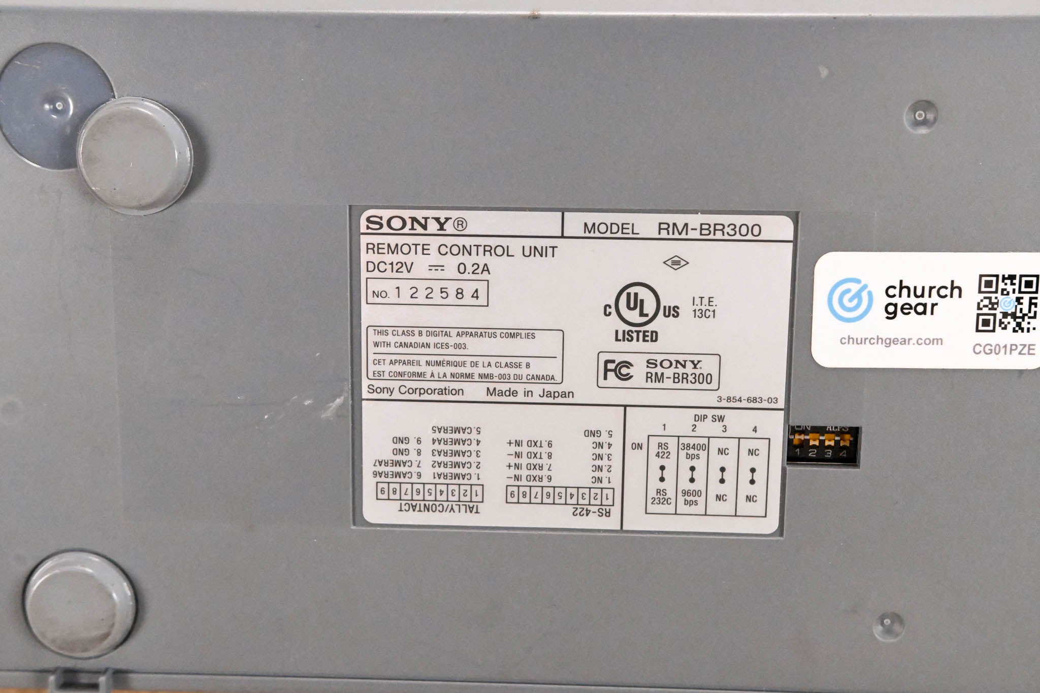 Sony RM-BR300 Remote Control Unit for BRC Series Cameras (NO PSU)