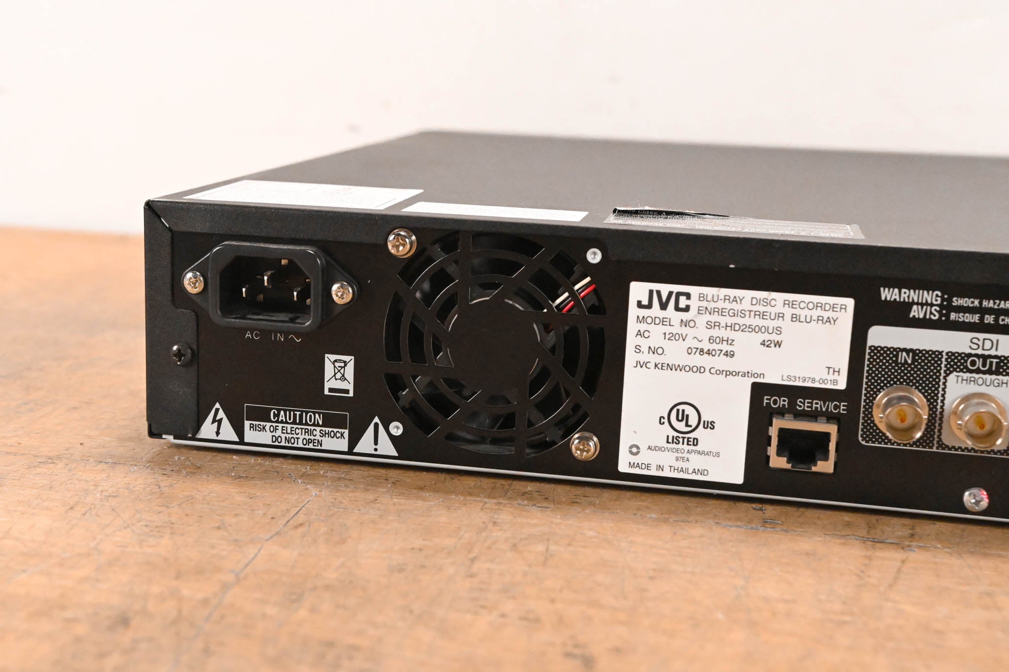 JVC SR-HD2500US Blu-Ray Disc & HDD Recorder with HD-SDI