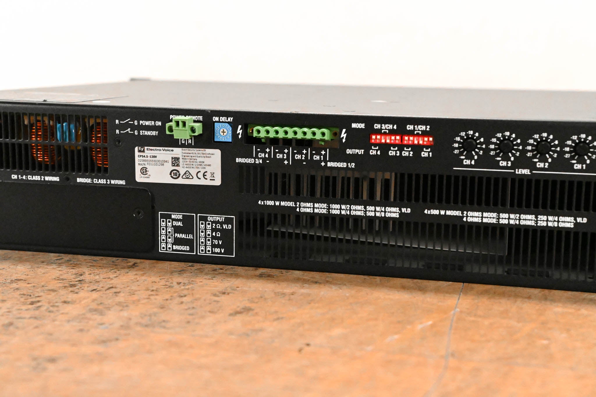 Electro-Voice (EV) CPS4.5 500W 4‑Channel Power Amplifier