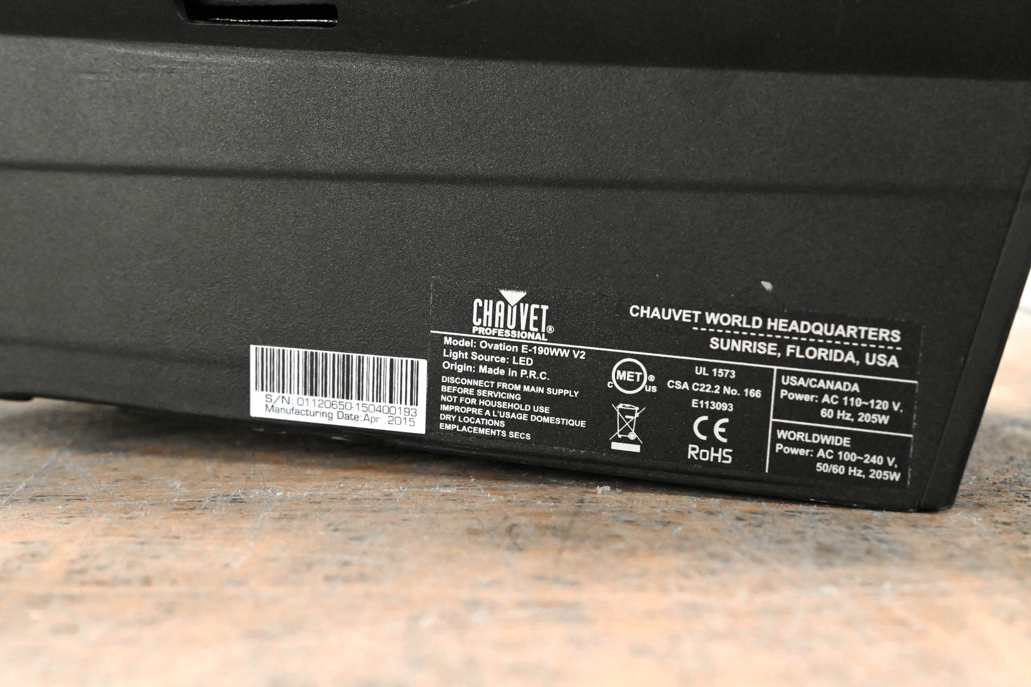 Chauvet Ovation E-190WW V2 LED Ellipsoidal Light (No Lens)