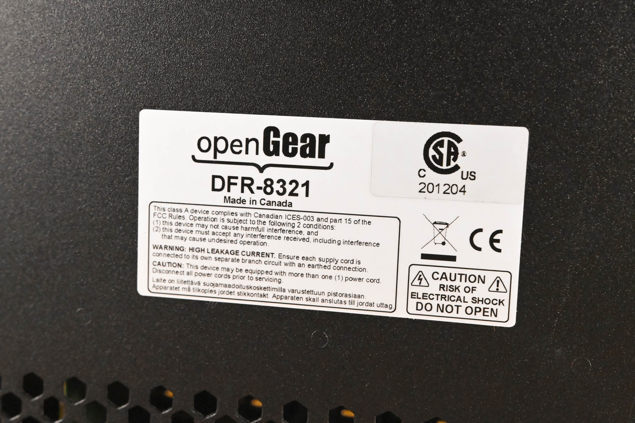 OpenGear DFR-8321 2RU Modular Frame with Cards