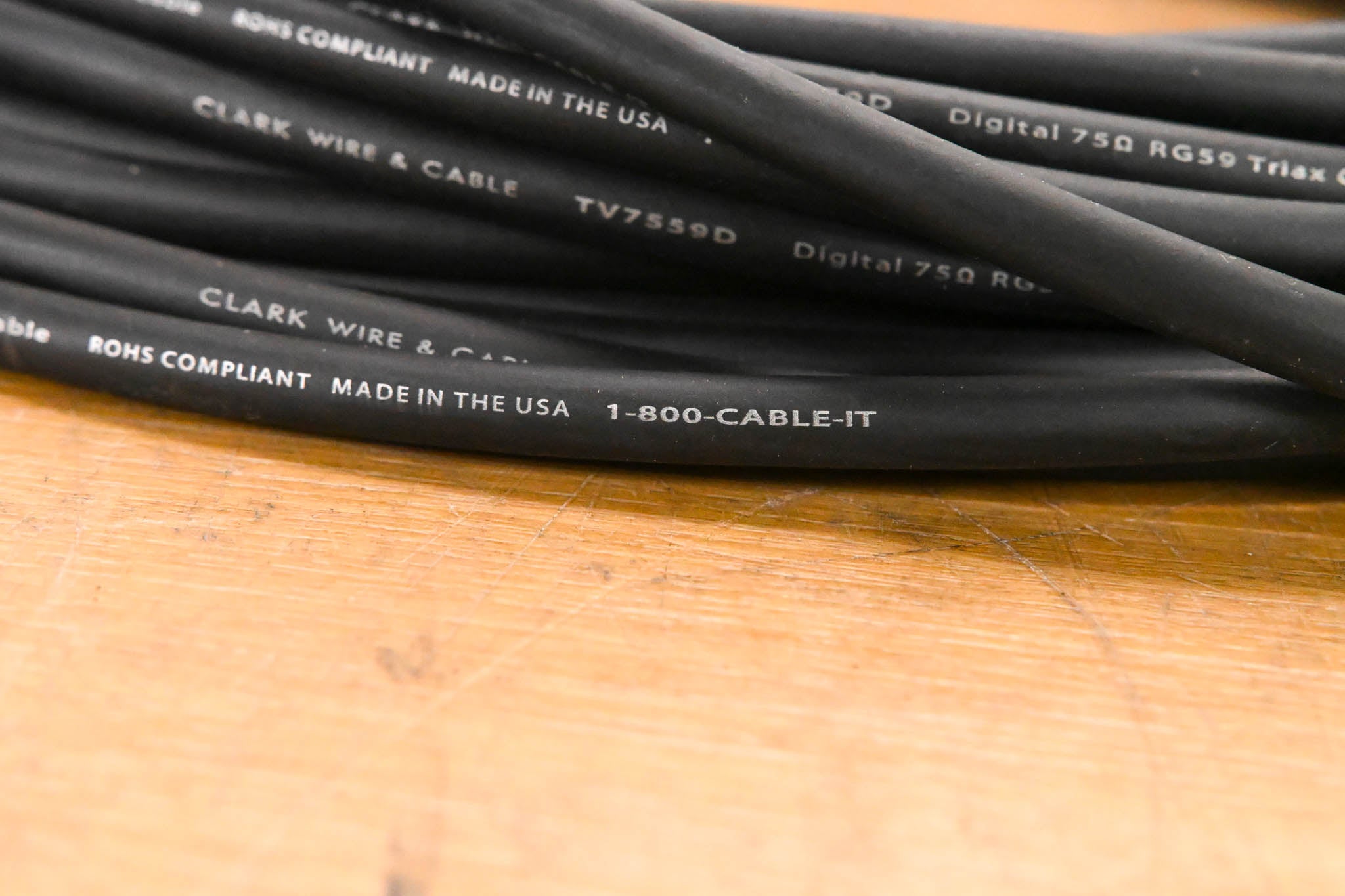 Clark Wire & Cable TV7559D RG59 Triax Broadcast Camera Cable - 75'