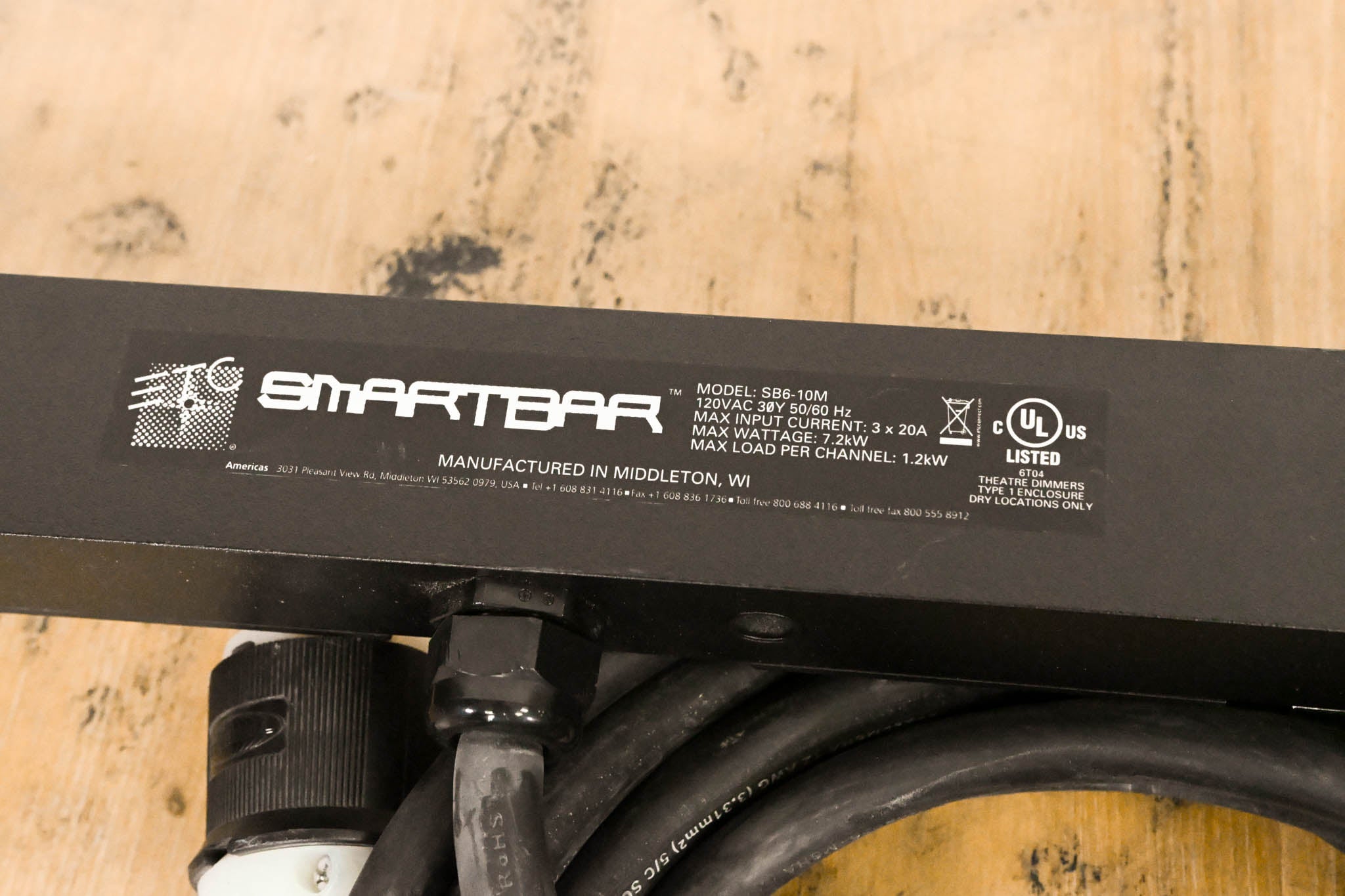 ETC SB6-10M 6 x 10A (1200W) SmartBar with Stage Pin Connectors