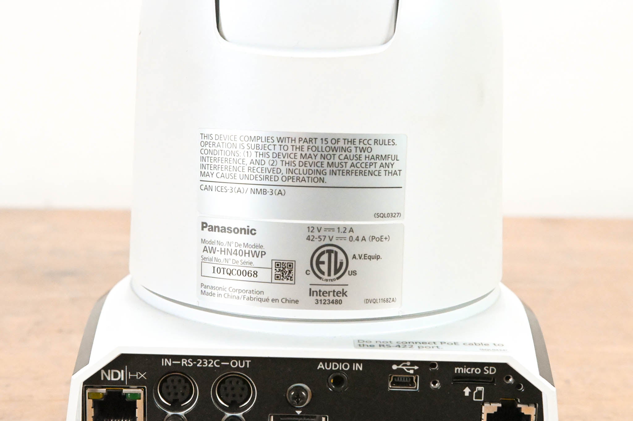 Panasonic AW-HN40HWP HD PTZ Camera with NDI | HX (NO POWER SUPPLY)