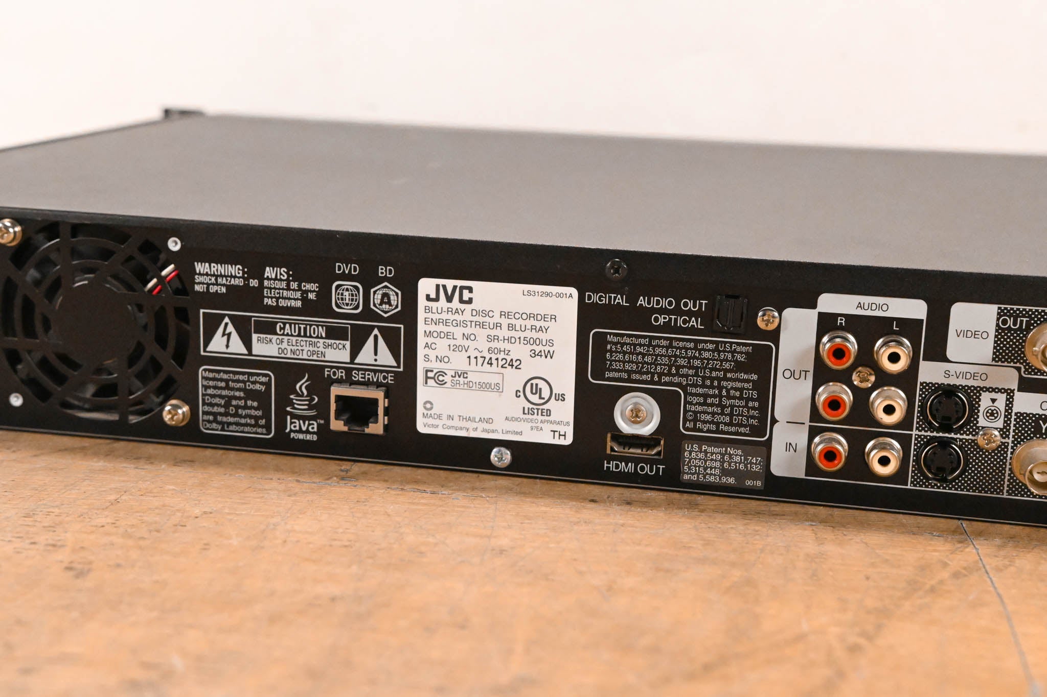 JVC SR-HD1500US Blu-Ray Disc & HDD Recorder