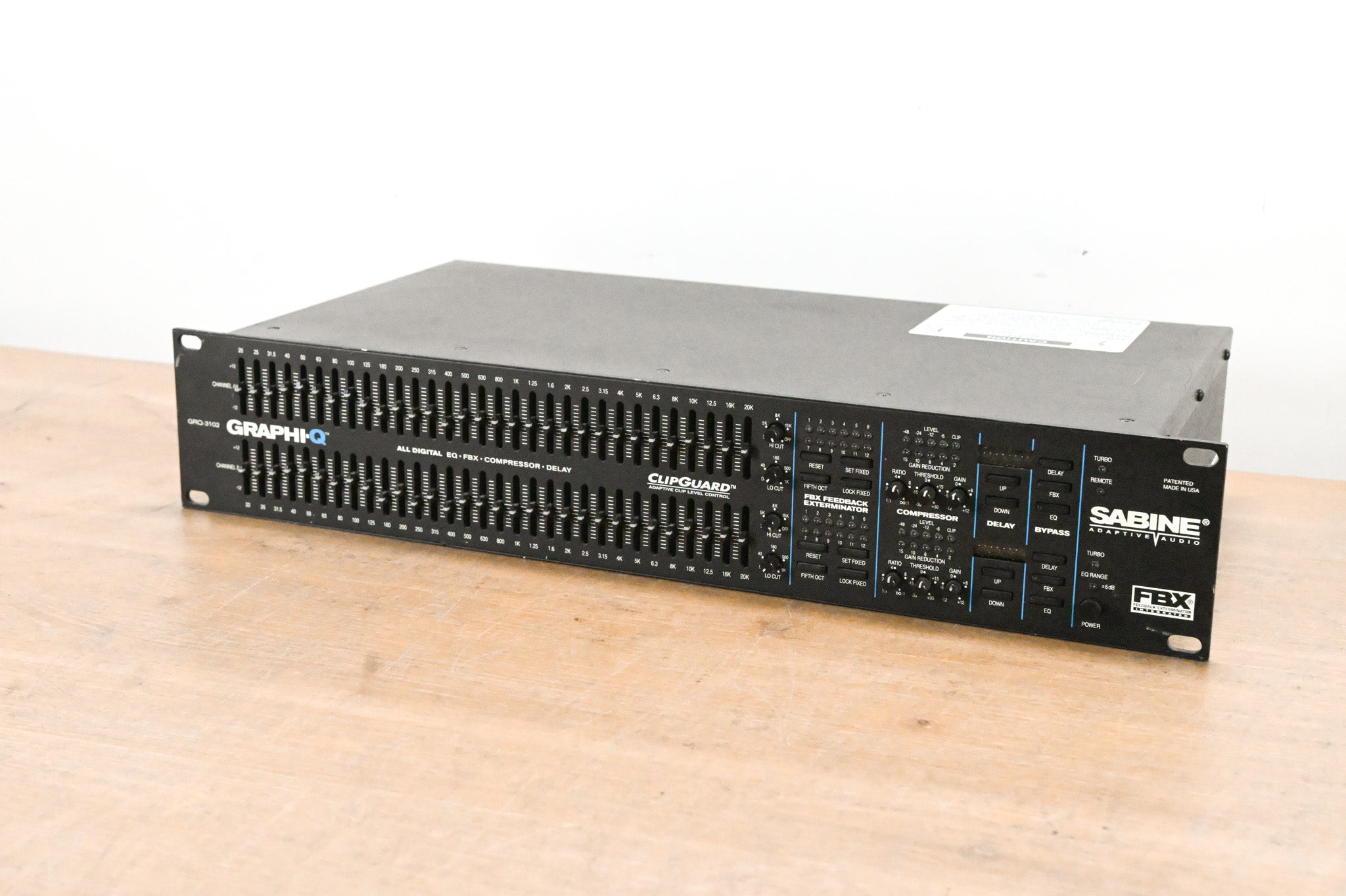 Sabine GRQ-3102 Graphi-Q Digital 2 Channel EQ, Compressor, Delay