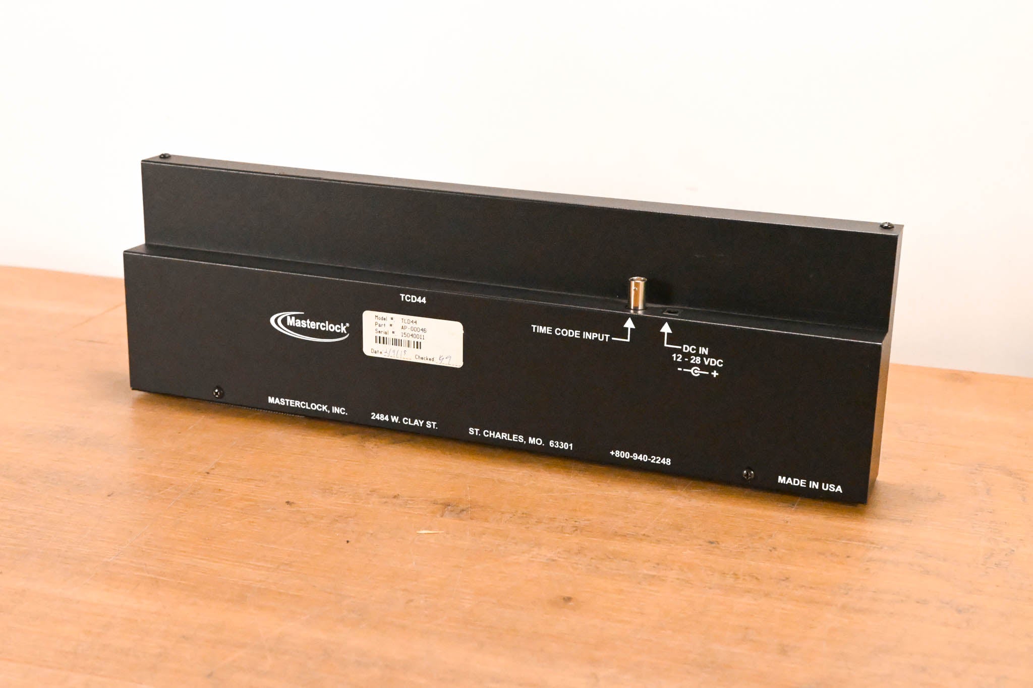Masterclock TCD44 Time Code Display Studio Clock (NO POWER SUPPLY)