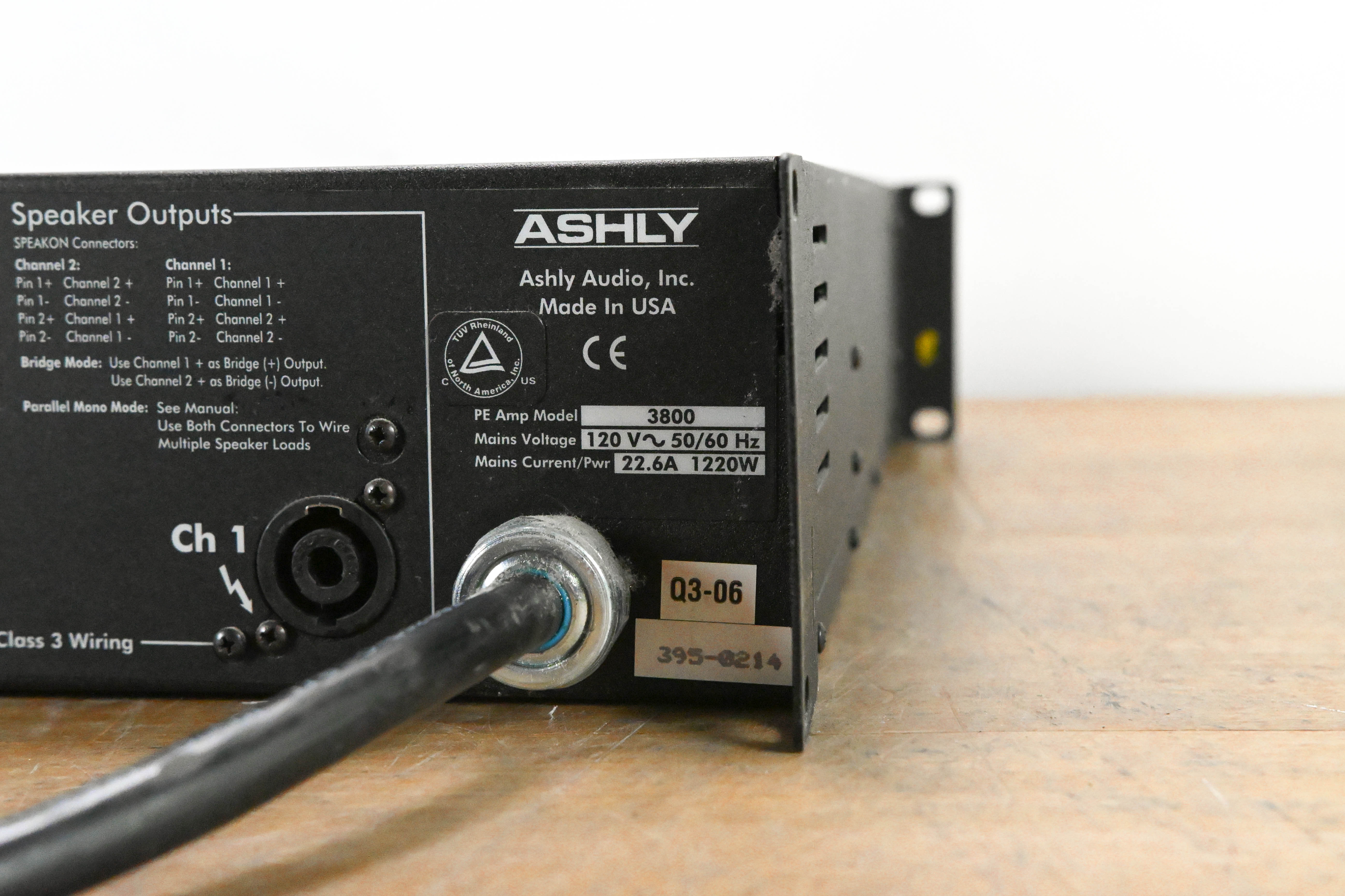 Ashly PE-3800 2-Channel Protea-Enabled 1900W Power Amplifier