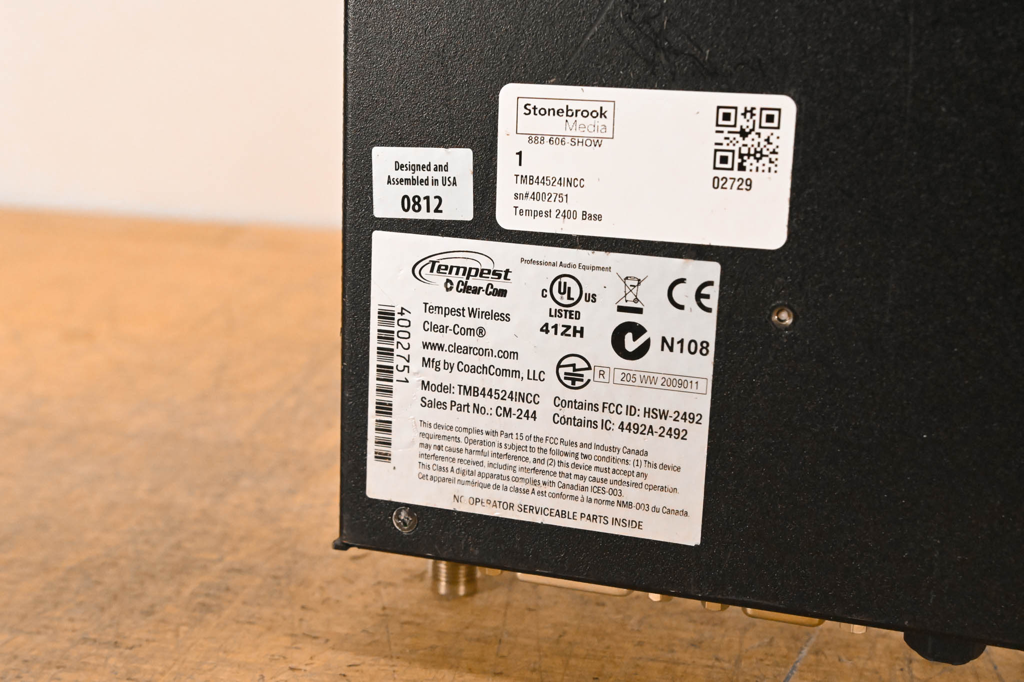 Clear-Com TMB44524INCC Tempest 2400 Wireless Intercom Base Station