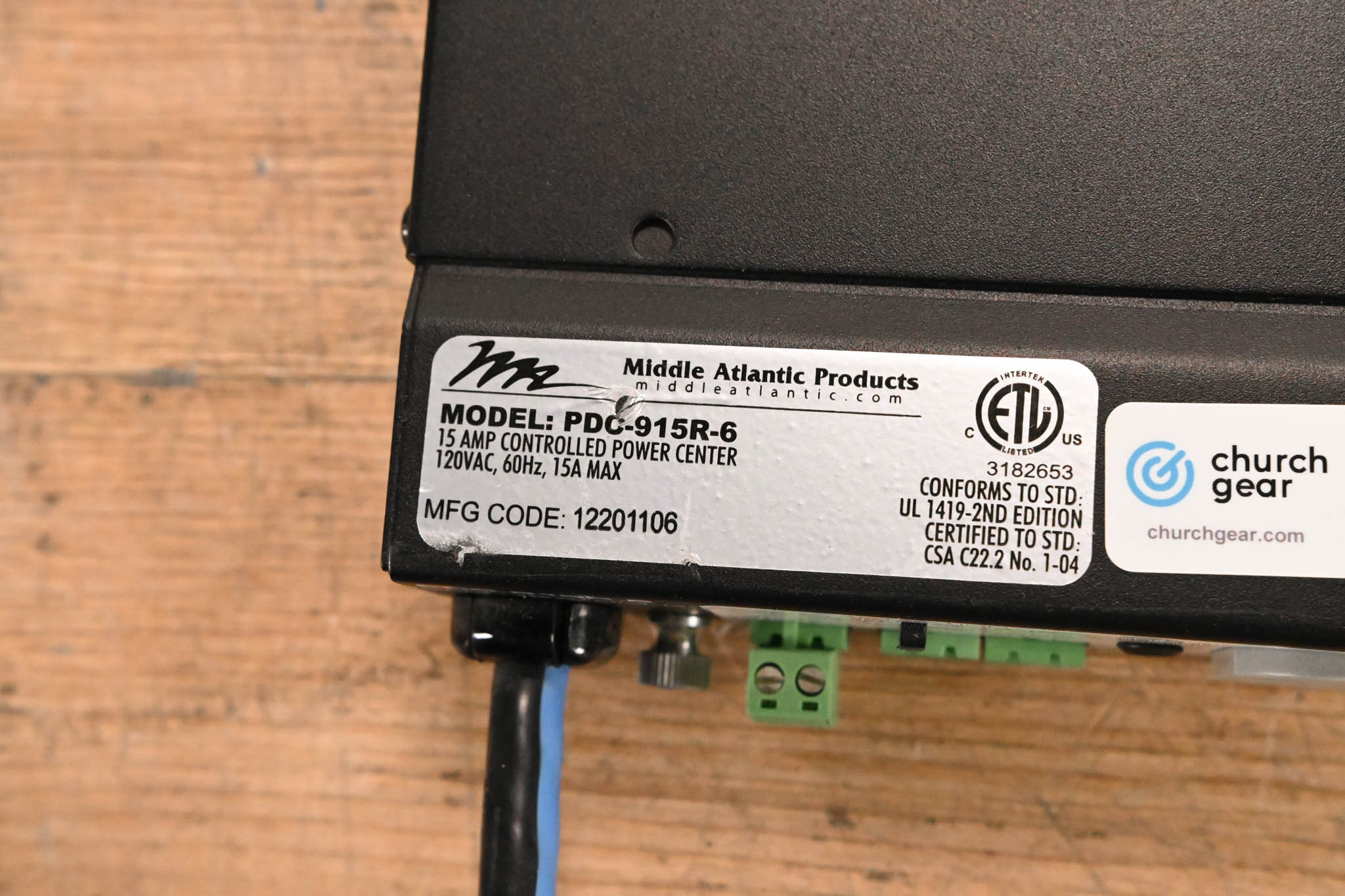 Middle Atlantic PDC-915R-6 15A Rackmount Power Strip with 9 Outlets