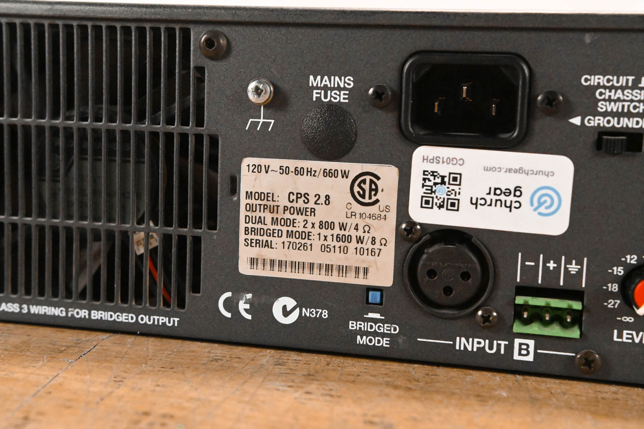 Electro-Voice (EV) CPS2.8 Stereo Power Amplifier