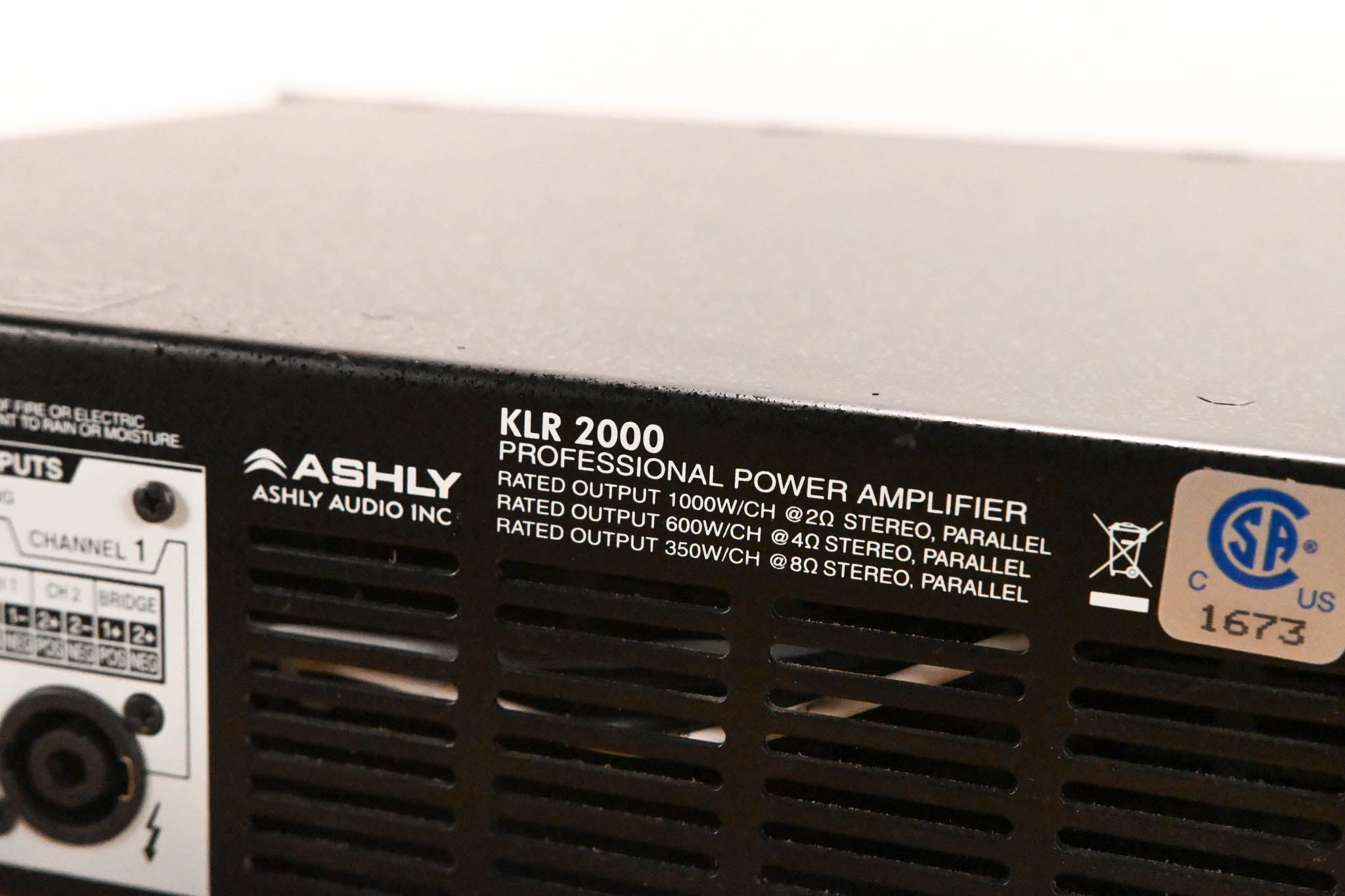 Ashly KLR-2000 Dual-Channel 1,000W Power Amplifier