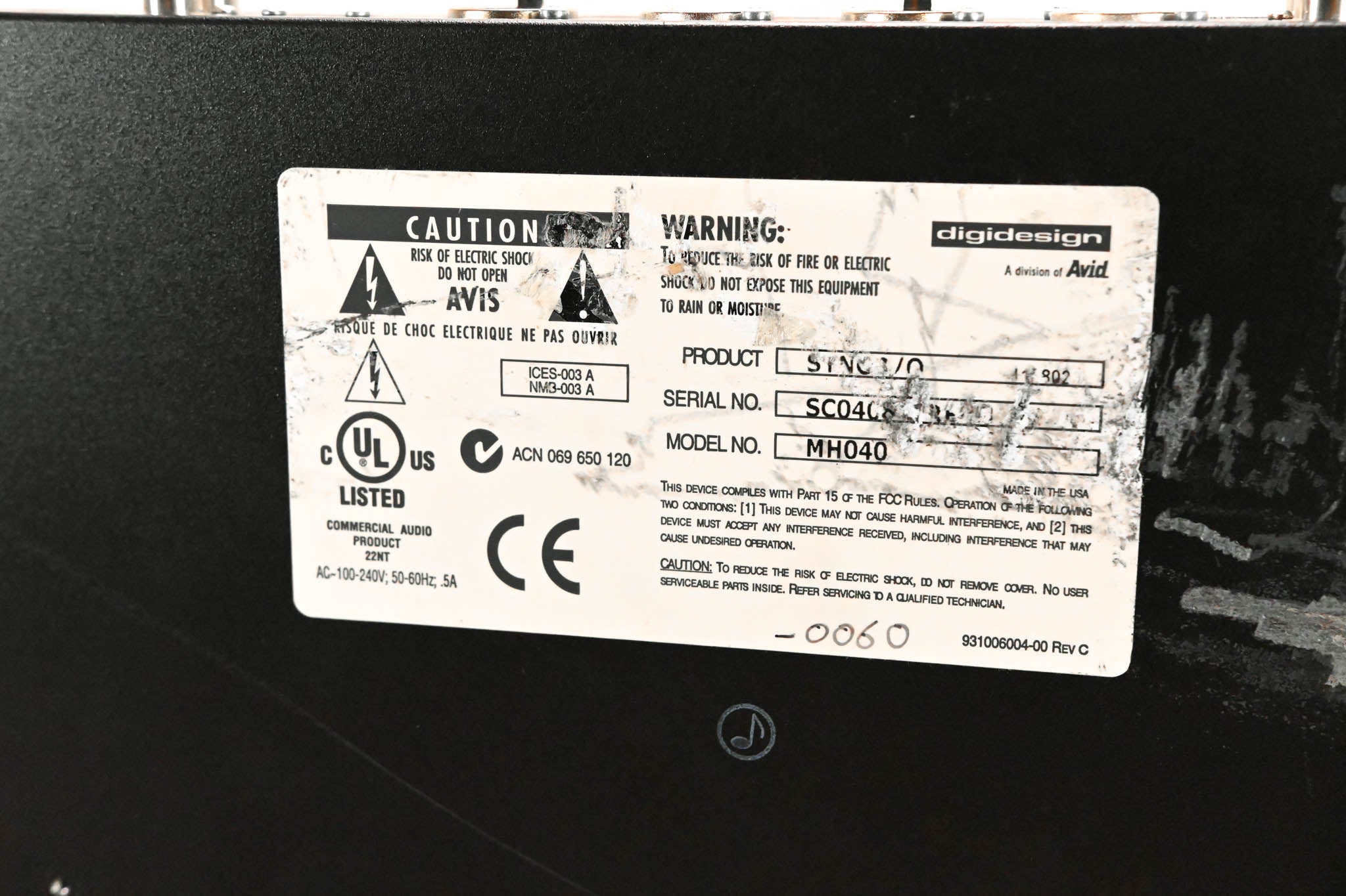 Digidesign SYNC I/O for Pro Tools