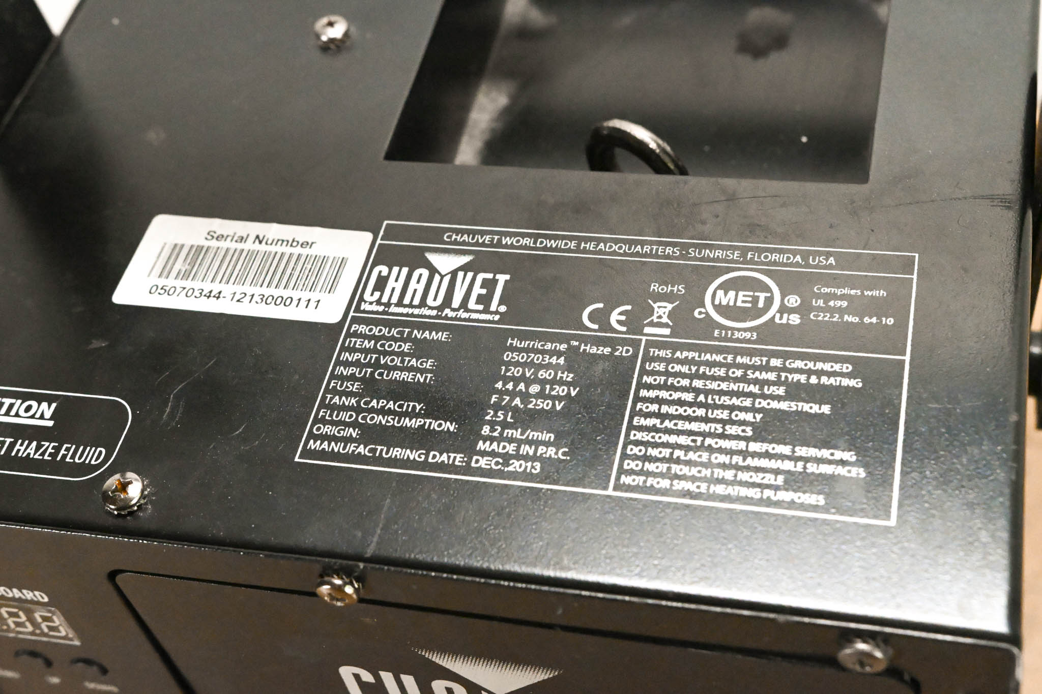 Chauvet Hurricane Haze 2D Water-Based Hazed Machine