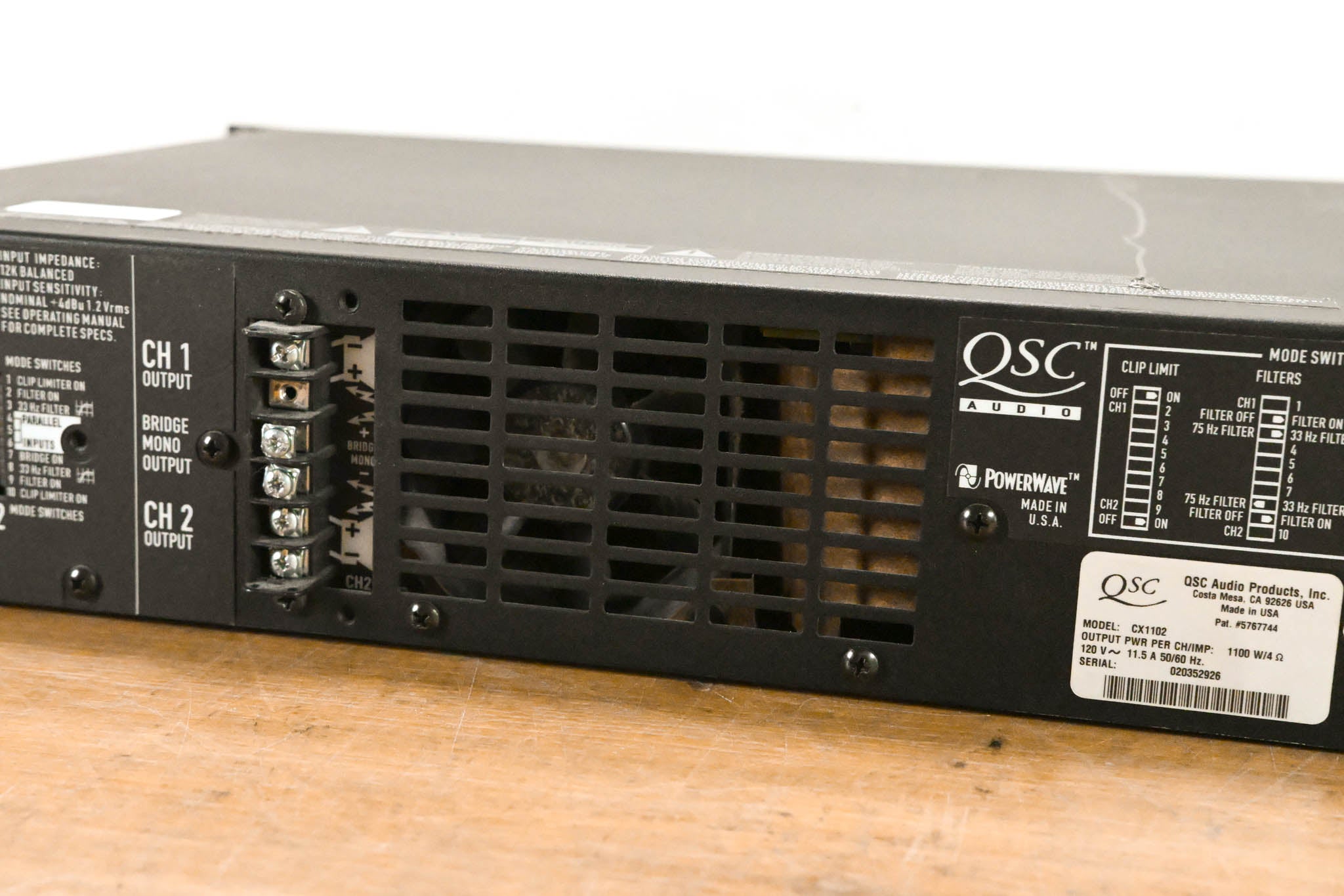 QSC CX1102 700W 2-Channel Power Amplifier