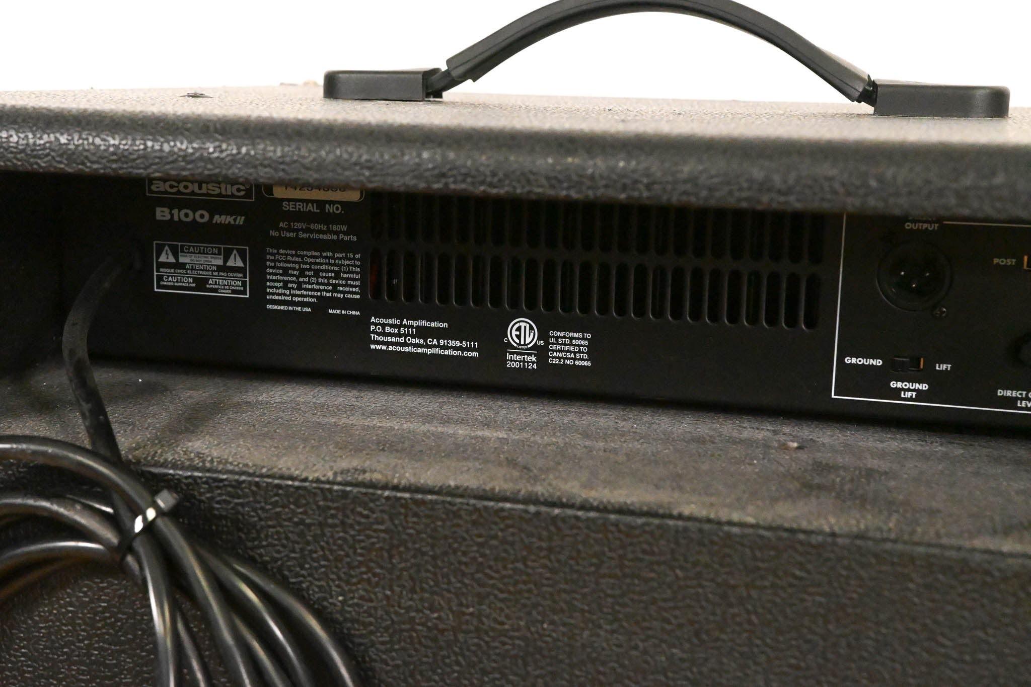 Acoustic B100 MKII 100W 1x15 Bass Guitar Combo Amplifier