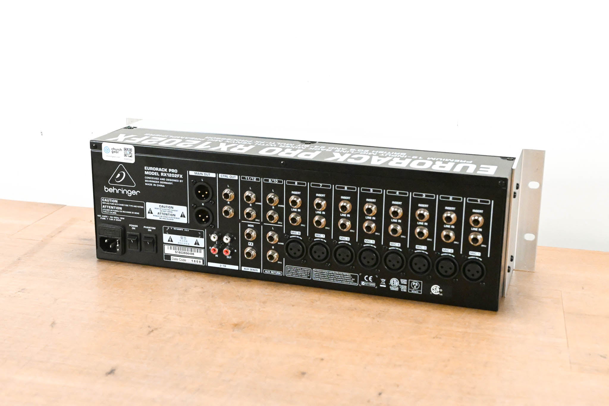 Behringer EURORACK PRO RX1202FX 12-Input Mic/Line Rack Mixer