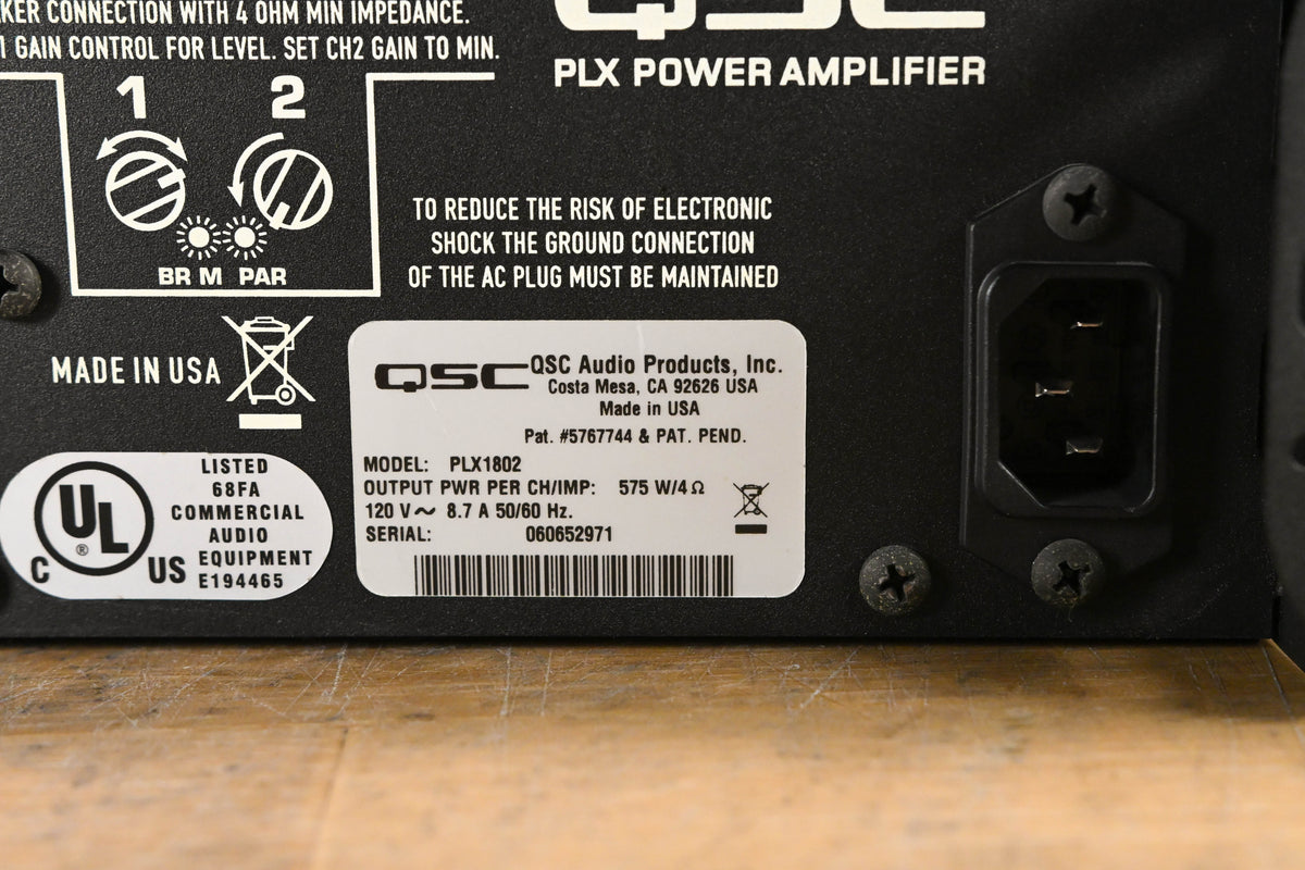 QSC PLX1802 2-Channel Power Amplifier