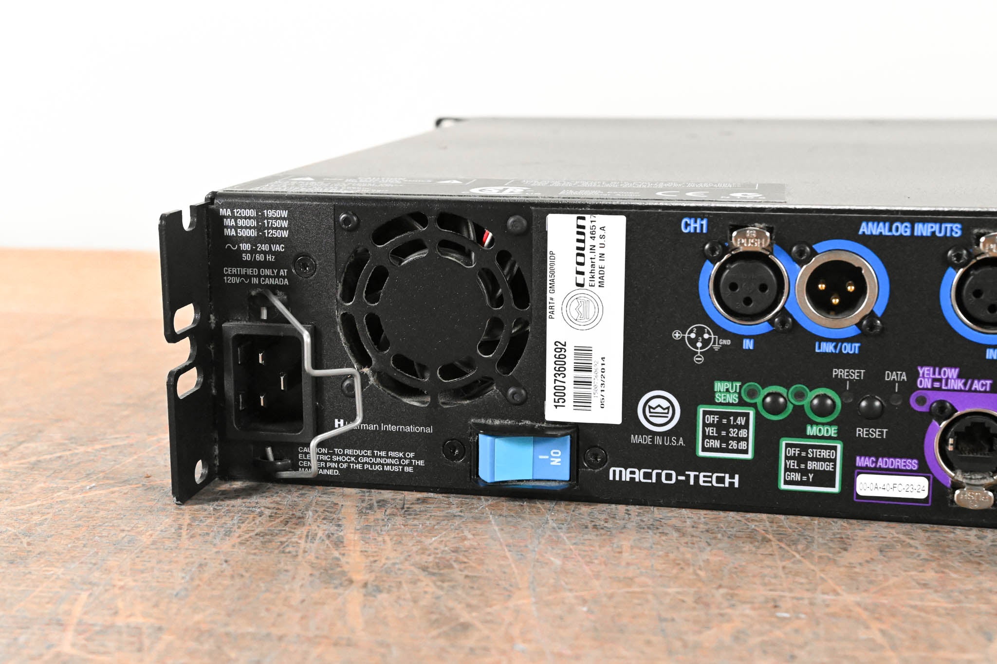 AMCRON パワーアンプ MA-5000i アムクロン Macro-Tech i Series 【中古