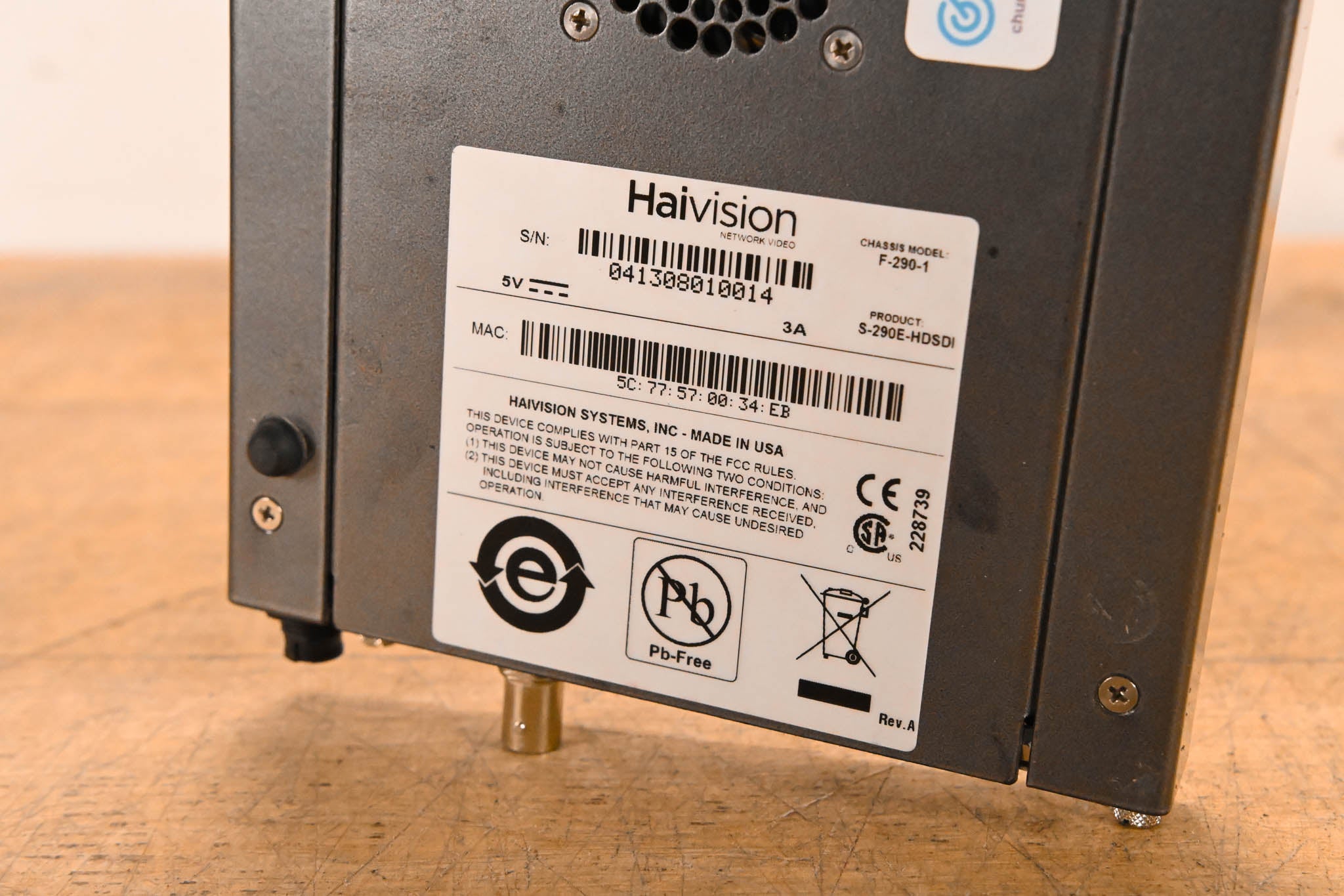HaiVision S-290E-HDSDI Makito 3G-SDI Encoder Appliance (NO POWER SUPPLY)