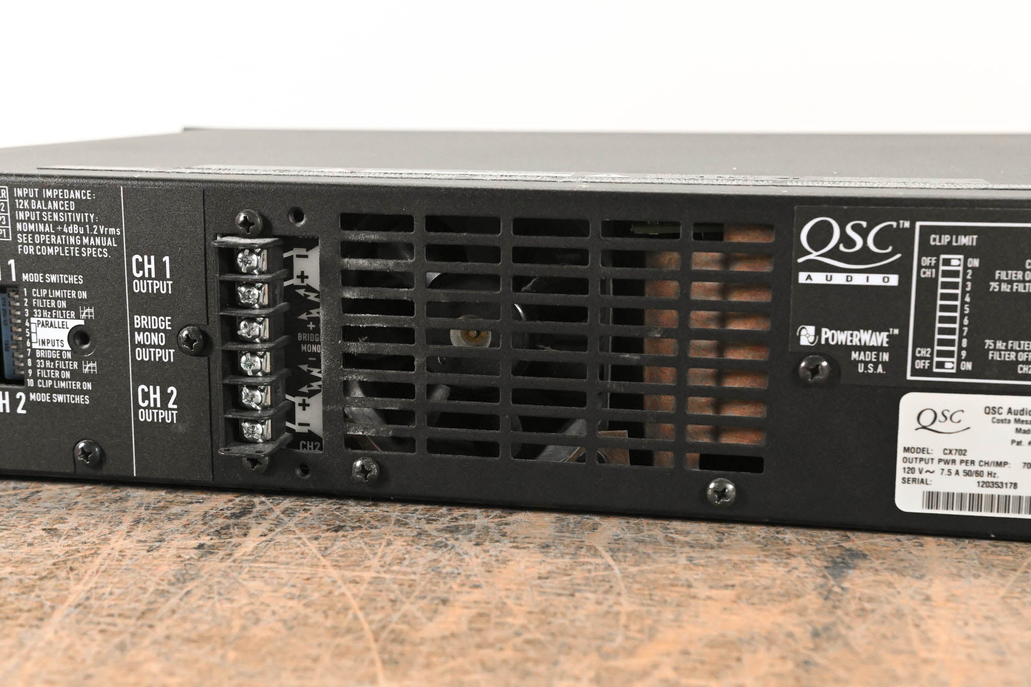 QSC CX702 2-Channel 700W Power Amplifier