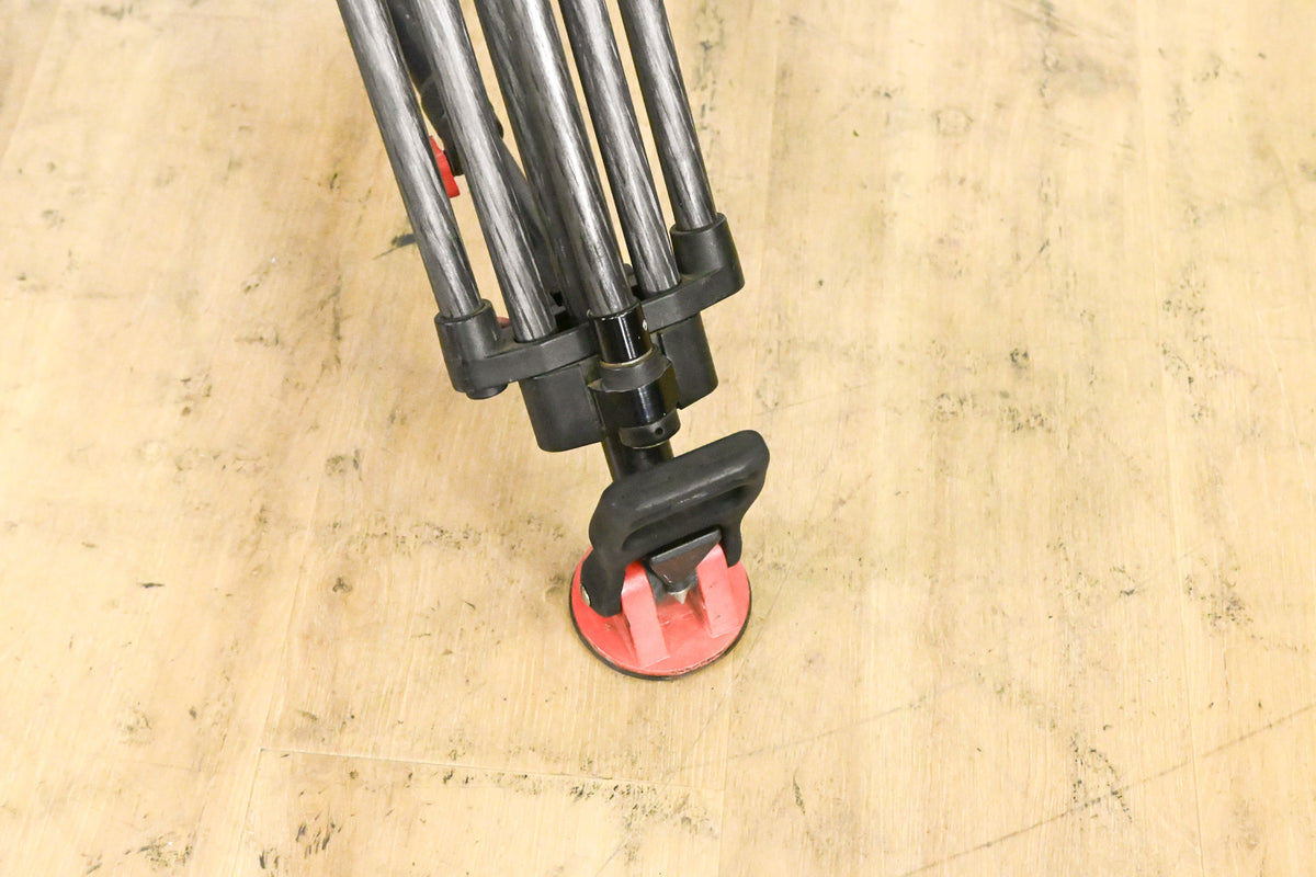 Sachtler DV-12 Fluid Head w/ Speed Lock CF Tripod & Mid-Level Spreader