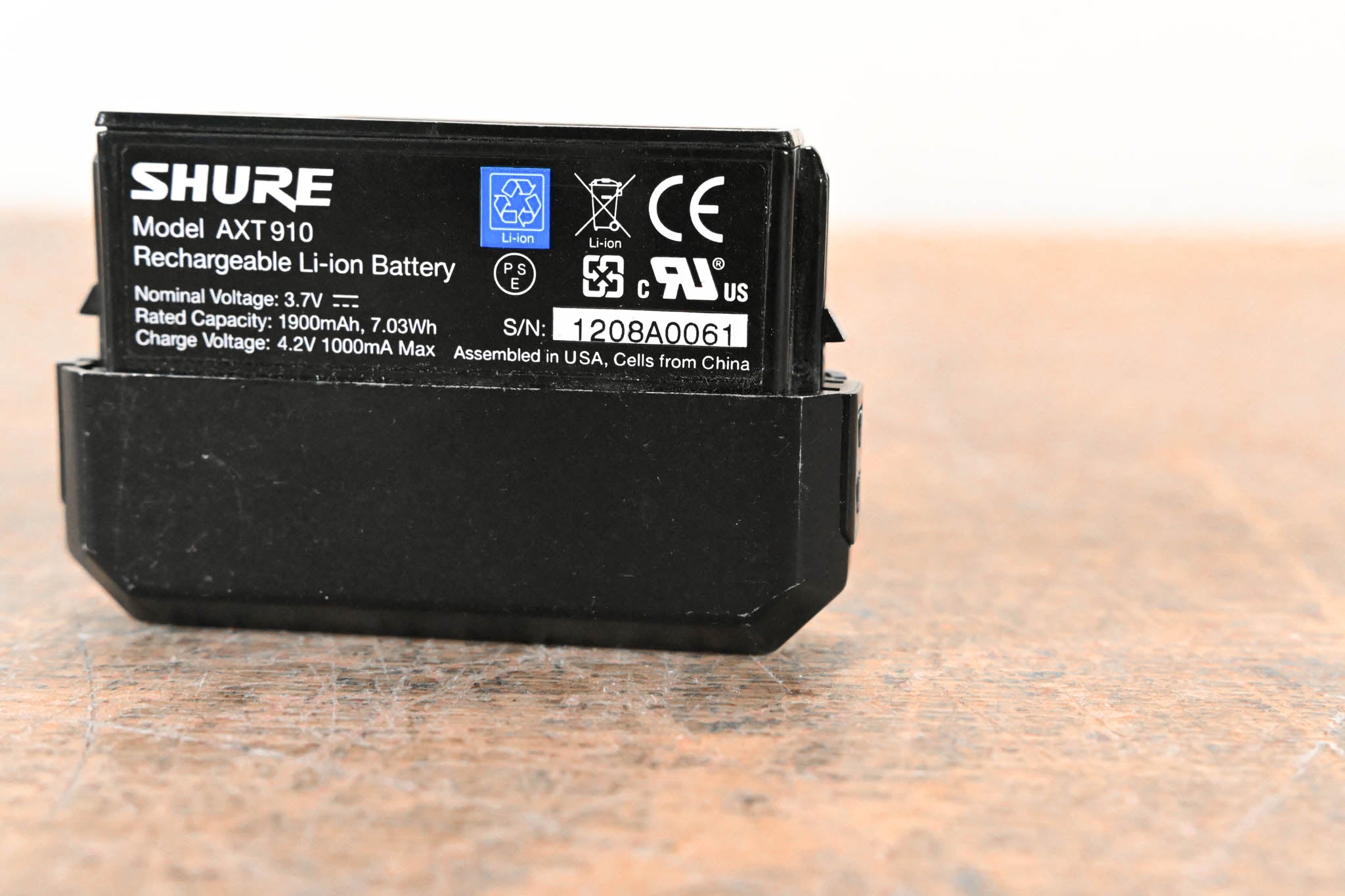 Shure AXT910 Axient Bodypack Rechargeable Battery