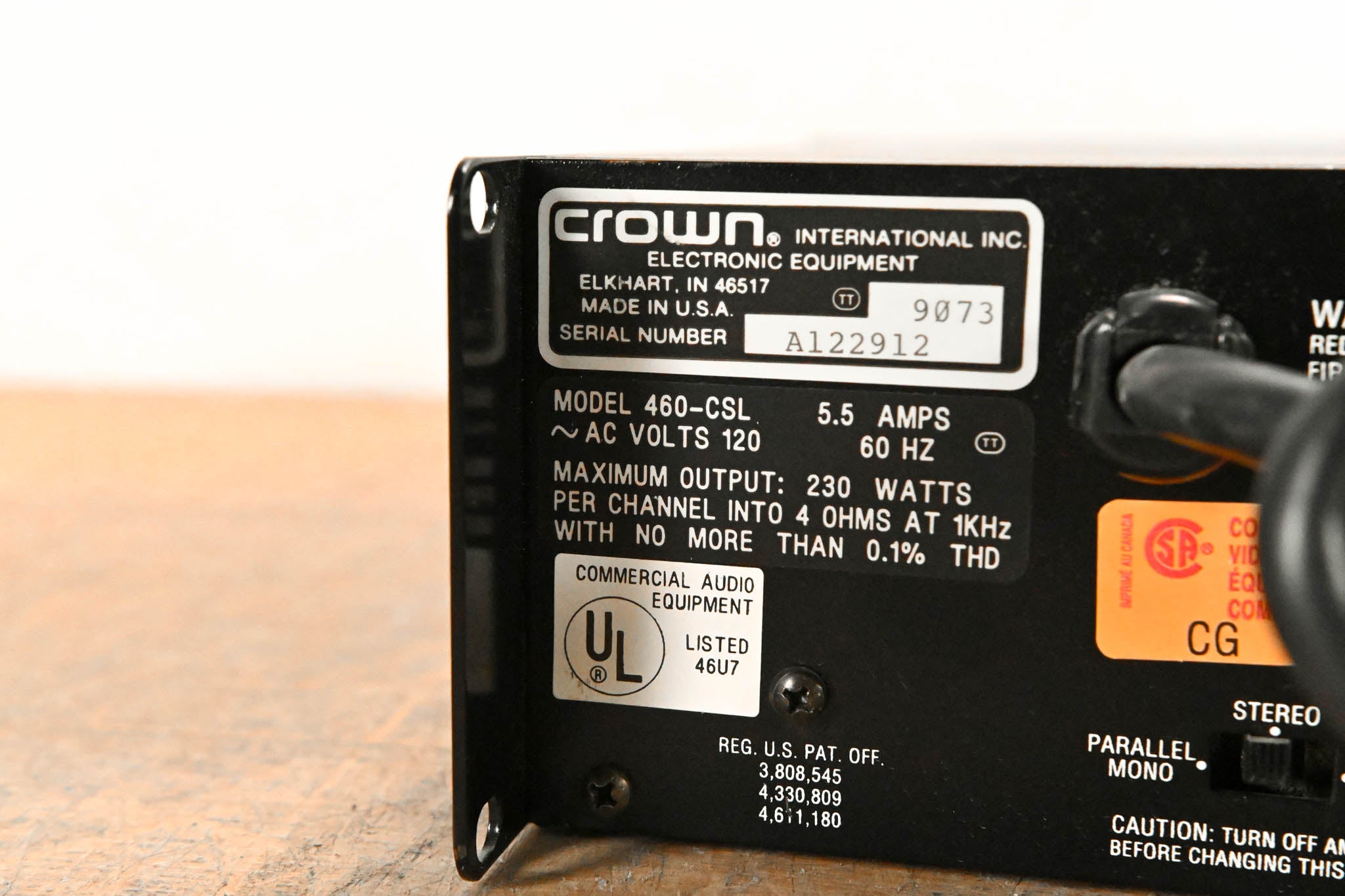 Crown 460 CSL 2-Channel Power Amplifier