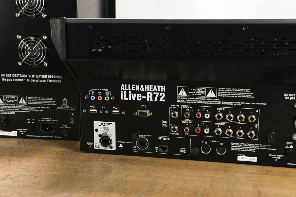 Allen & Heath iLive-R72 Mixing Surface with iDR-48 Fixed Format MixRack