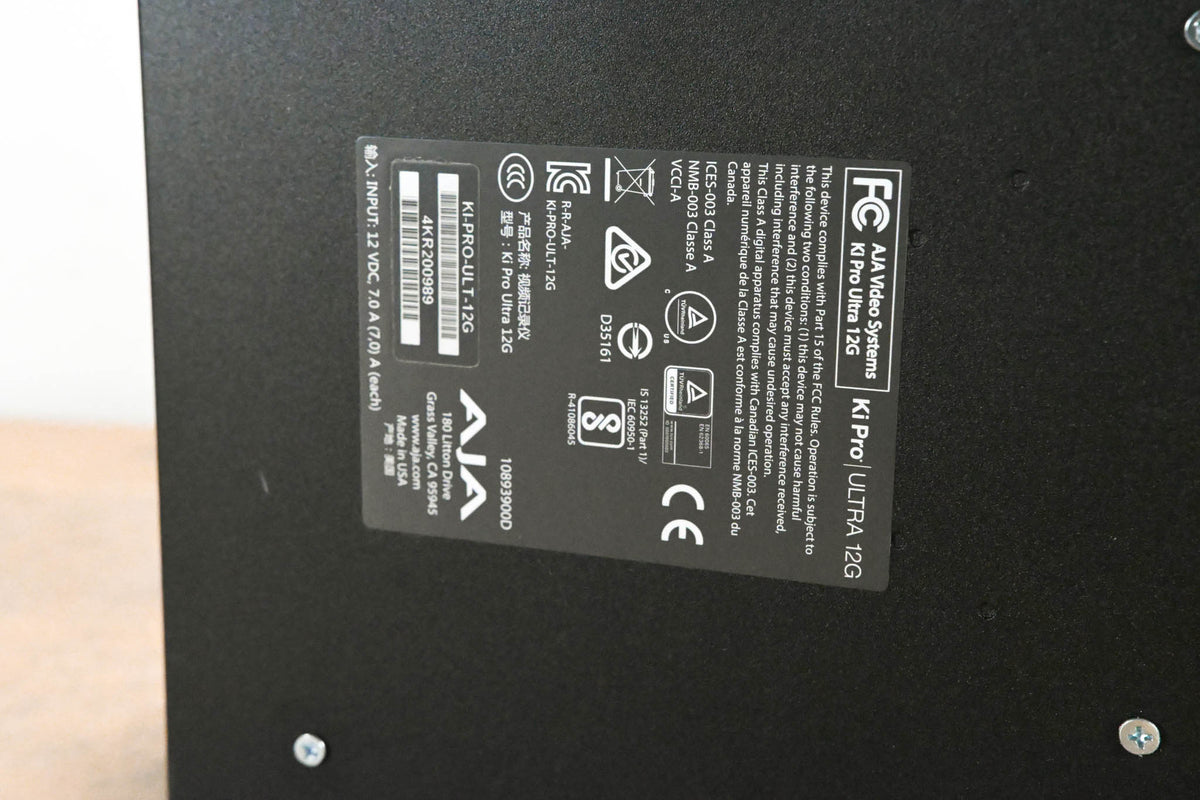 AJA Ki Pro Ultra 12G DCI/UHD/HD Recorder/Player (NO POWER SUPPLY)