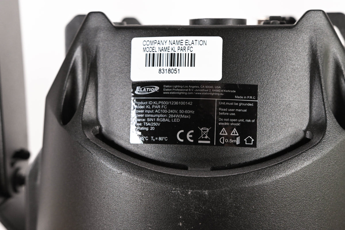 Elation KL PAR FC 280W RGBMA LED Par Wash Light - Black (NO POWER CABLE)