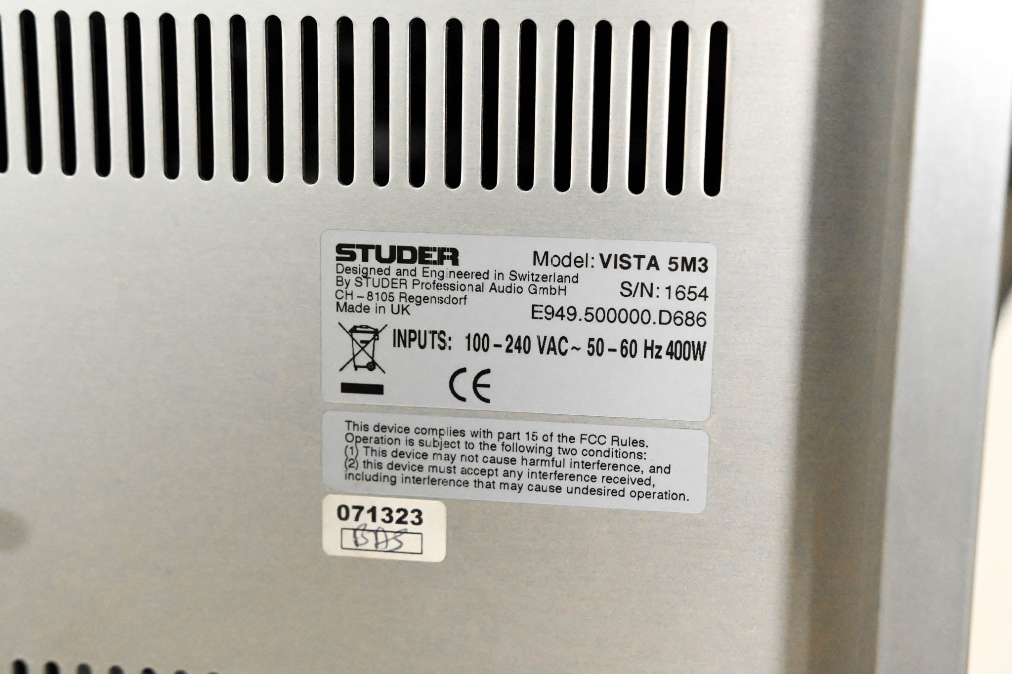 Studer Vista 5 M3 Digital Mixing Console