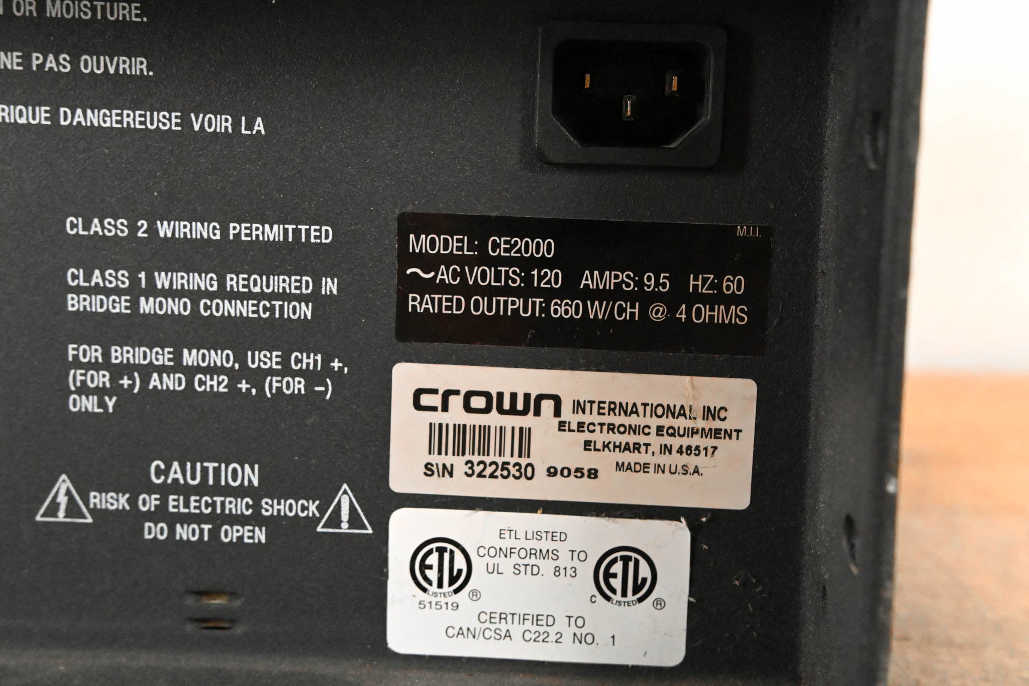 Crown CE2000 2-Channel Power Amplifier
