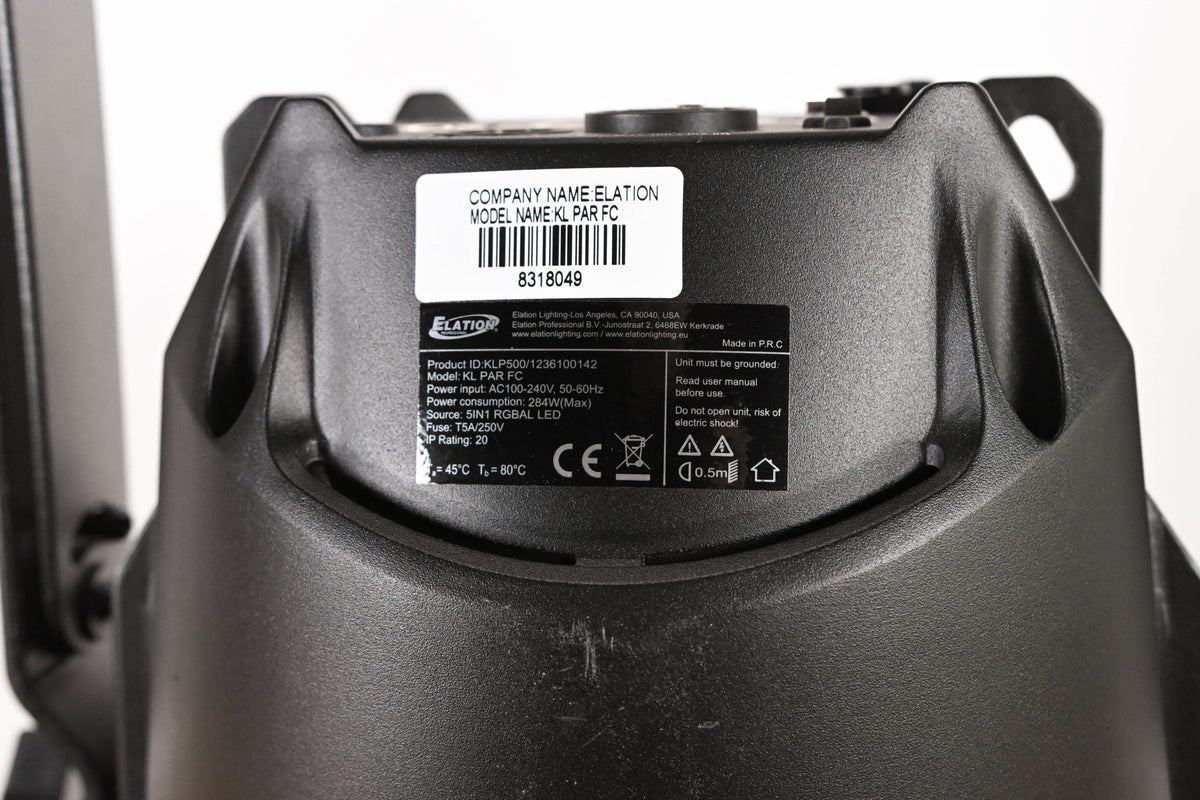 Elation KL PAR FC 280W RGBMA LED Par Wash Light - Black (NO POWER CABLE)