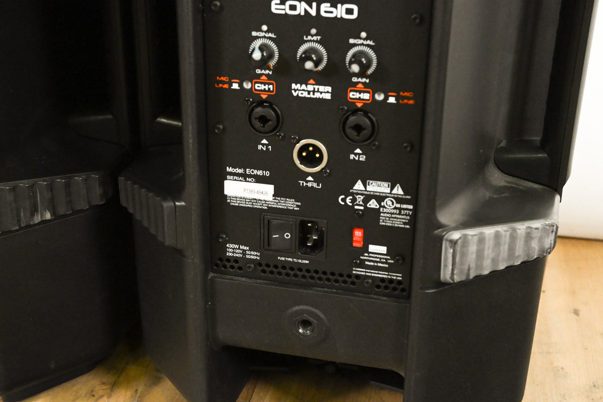 JBL EON610 10" Two-Way Powered Speaker (PAIR)