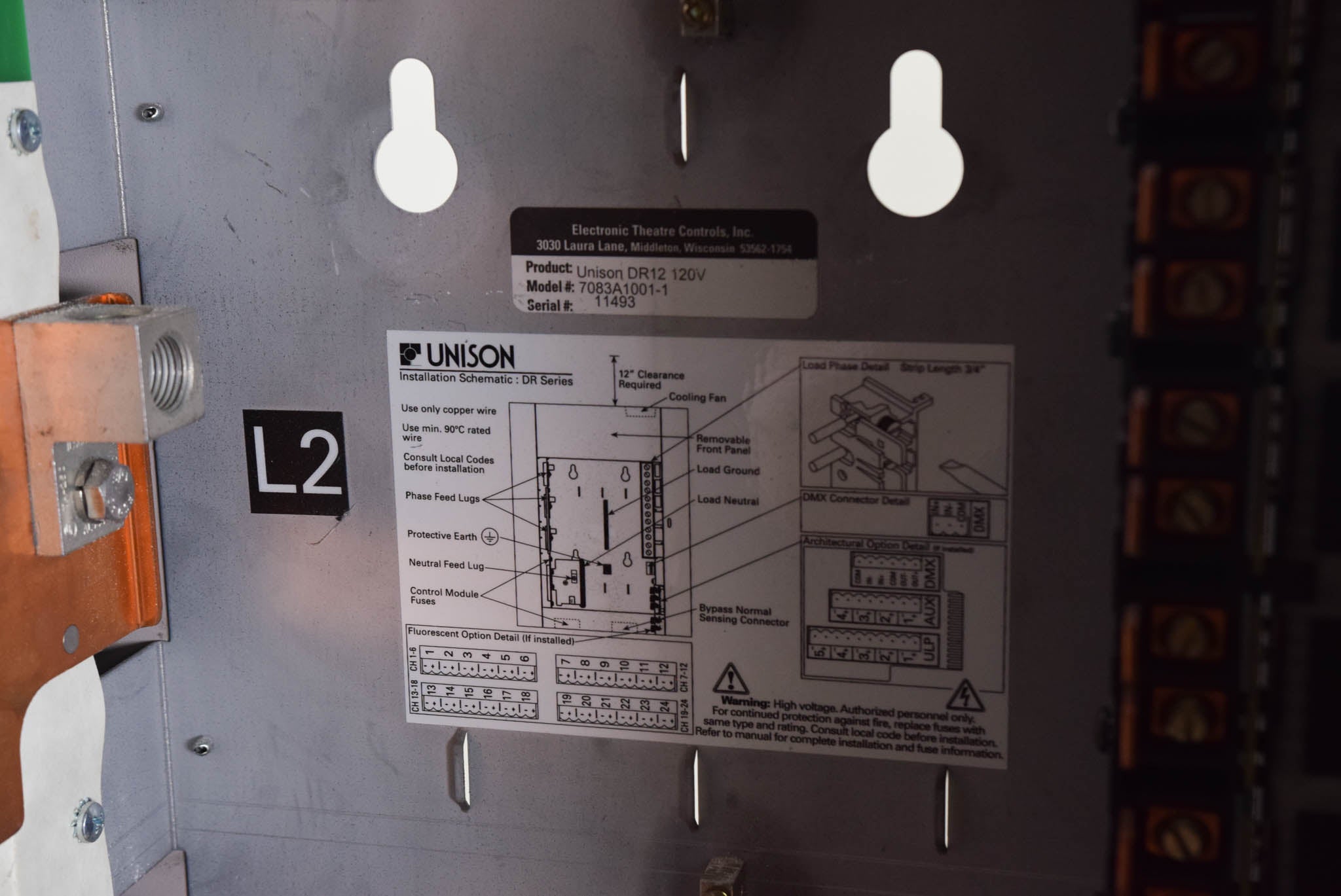 ETC Unison DR12 120V Dimming Rack