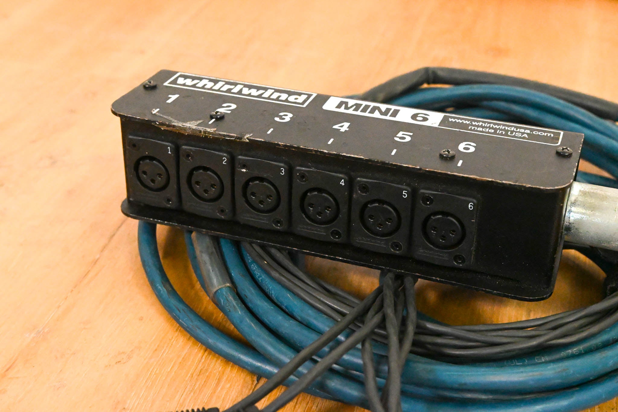 Whirlwind MS-6-M-NR-025 Mini 6 6-Channel Low-Profile Drop Snake - 25 ft