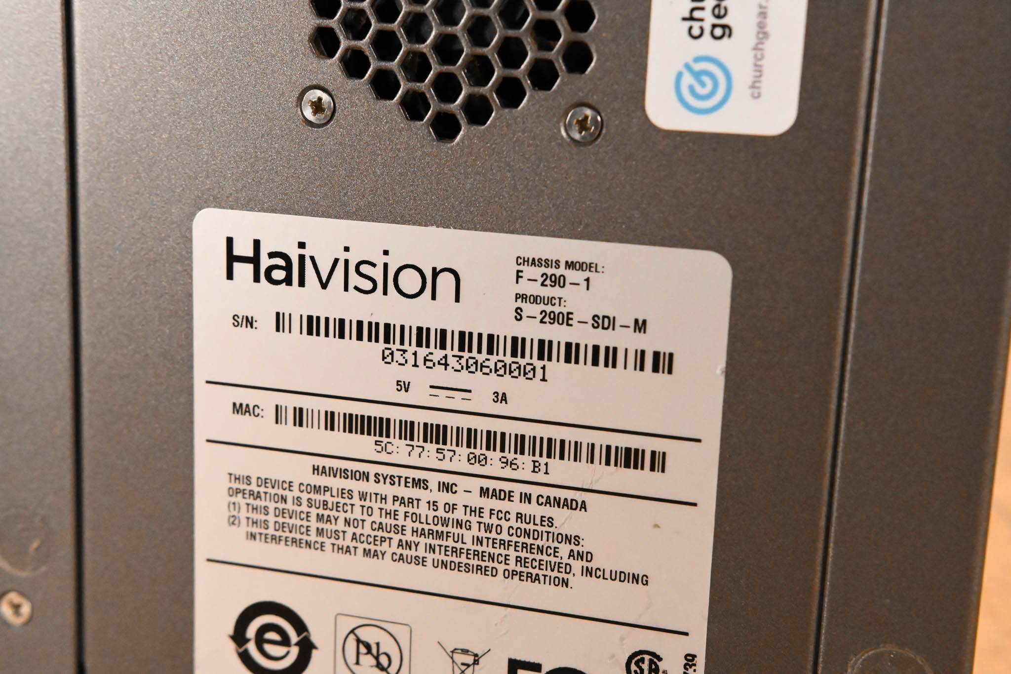 HaiVision S-290E-SDI-M Makito SDI Encoder Appliance (NO POWER SUPPLY)