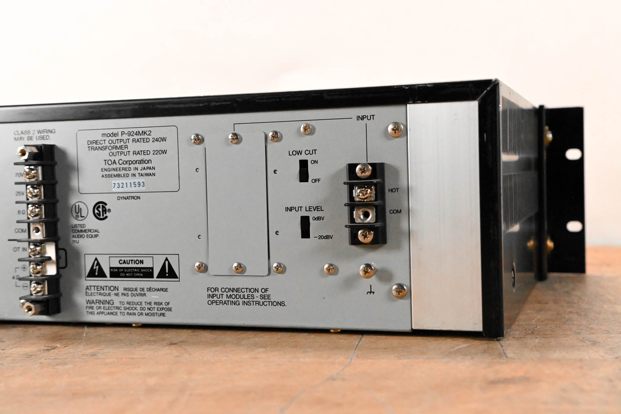 TOA P-924MK2 240W Single-Channel Modular Power Amplifier